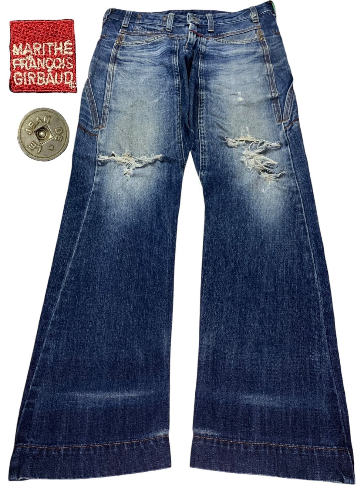 Marithe + Francois Girbaud Vintage Marithe Francois Girbaud Blue Wash Loose Fit Jeans Size US 33 - 1 Thumbnail