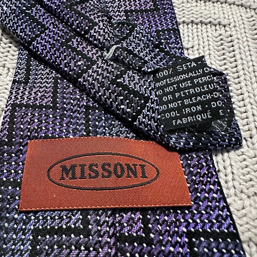 Missoni Missoni purple chevron geometric silk tie Size ONE SIZE - 3 Thumbnail