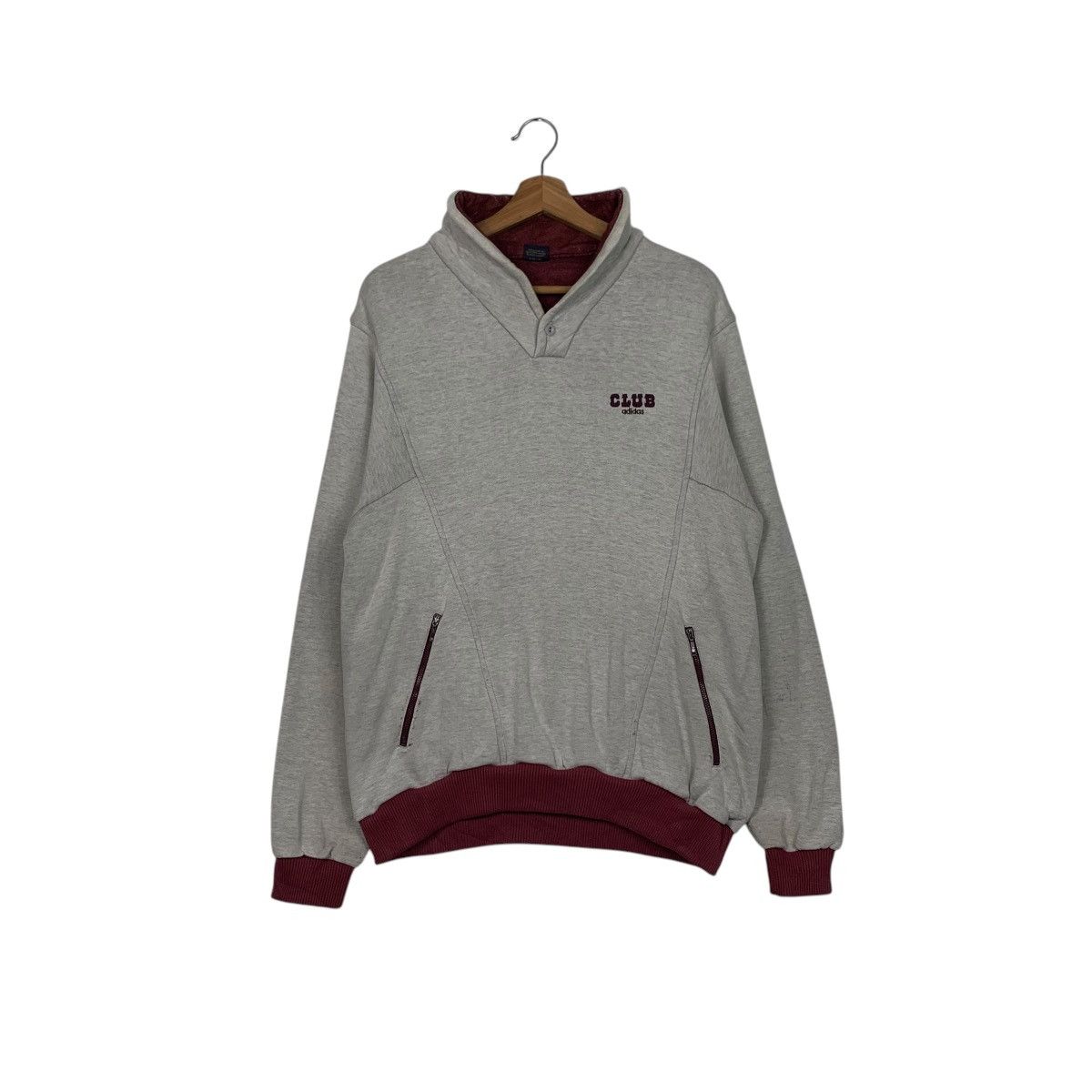 Adidas ADIDAS CLUB Embroidery Logo Fleece Lined Sweatshirt 1567-C70 Size US M / EU 48-50 / 2 - 1 Thumbnail