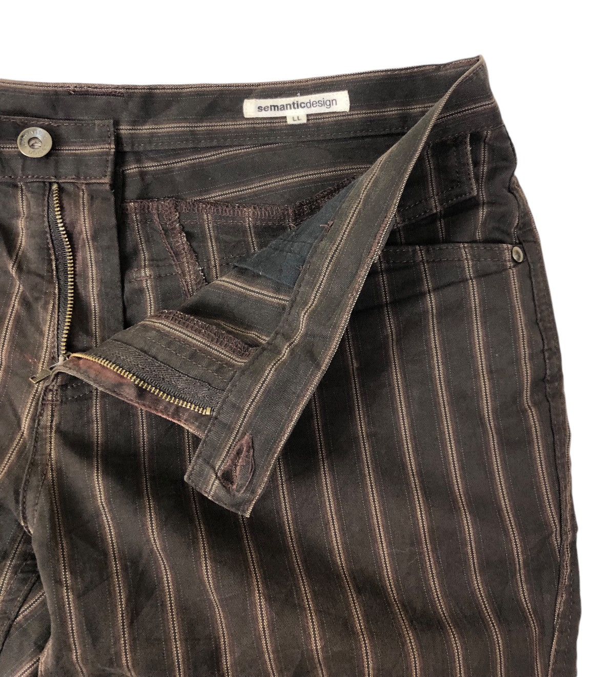 Japanese Brand × semanticdesign Sun Faded Semantic Design Low Rise Stripe Pants Size US 35 - 8 Thumbnail