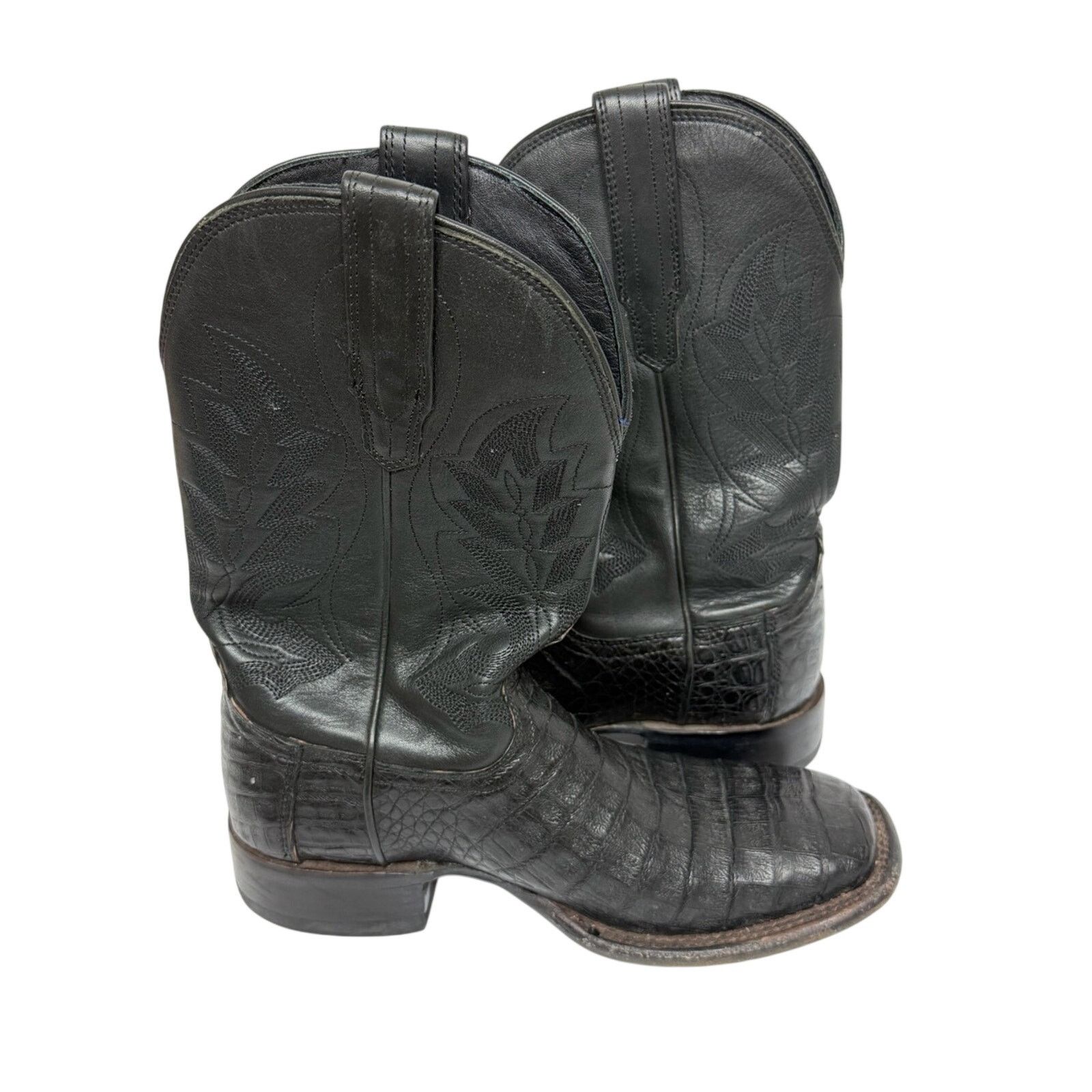 Tecovas Tecovas Midnight William Men's 8.5D Caiman Toe Cowboy Boots Size US 8.5 / EU 41-42 - 7 Thumbnail