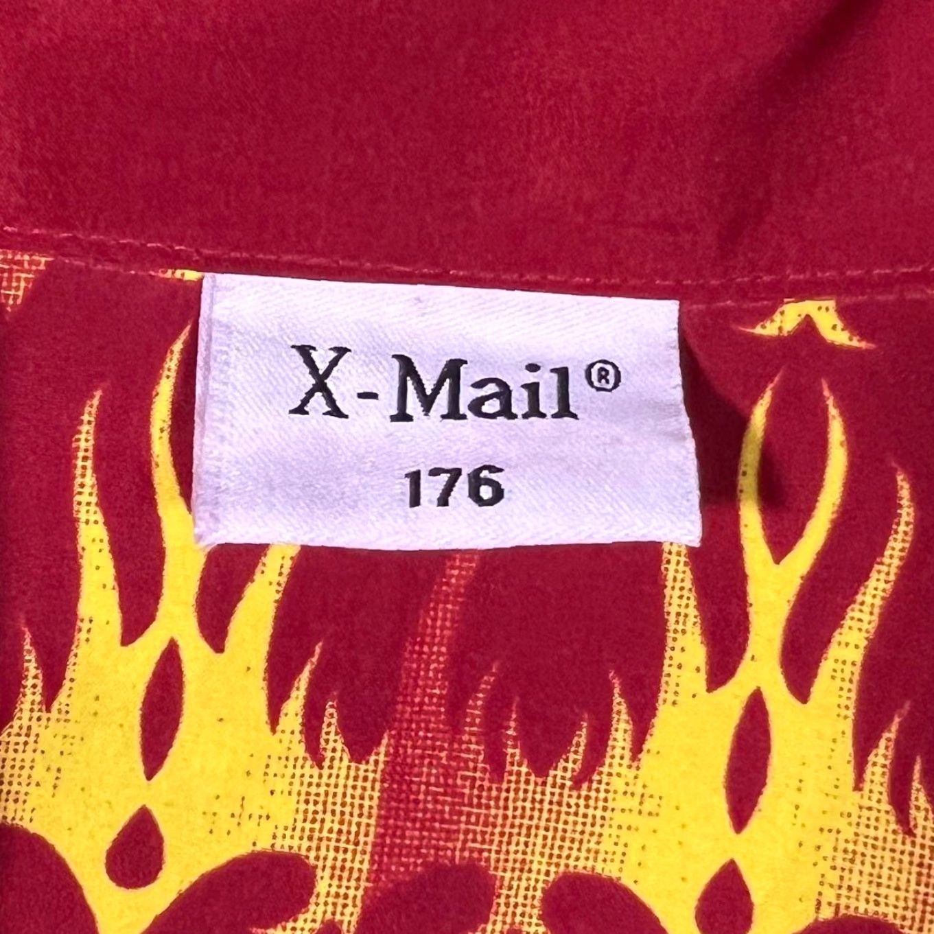 Vintage X-Mail Goth Y2K Flaming Dragon Layered Long Sleeve Shirt 176 Small Red/Black Mens Button-Up XS S Regular Sleeve Long Shirt Size US S / EU 44-46 / 1 - 3 Thumbnail