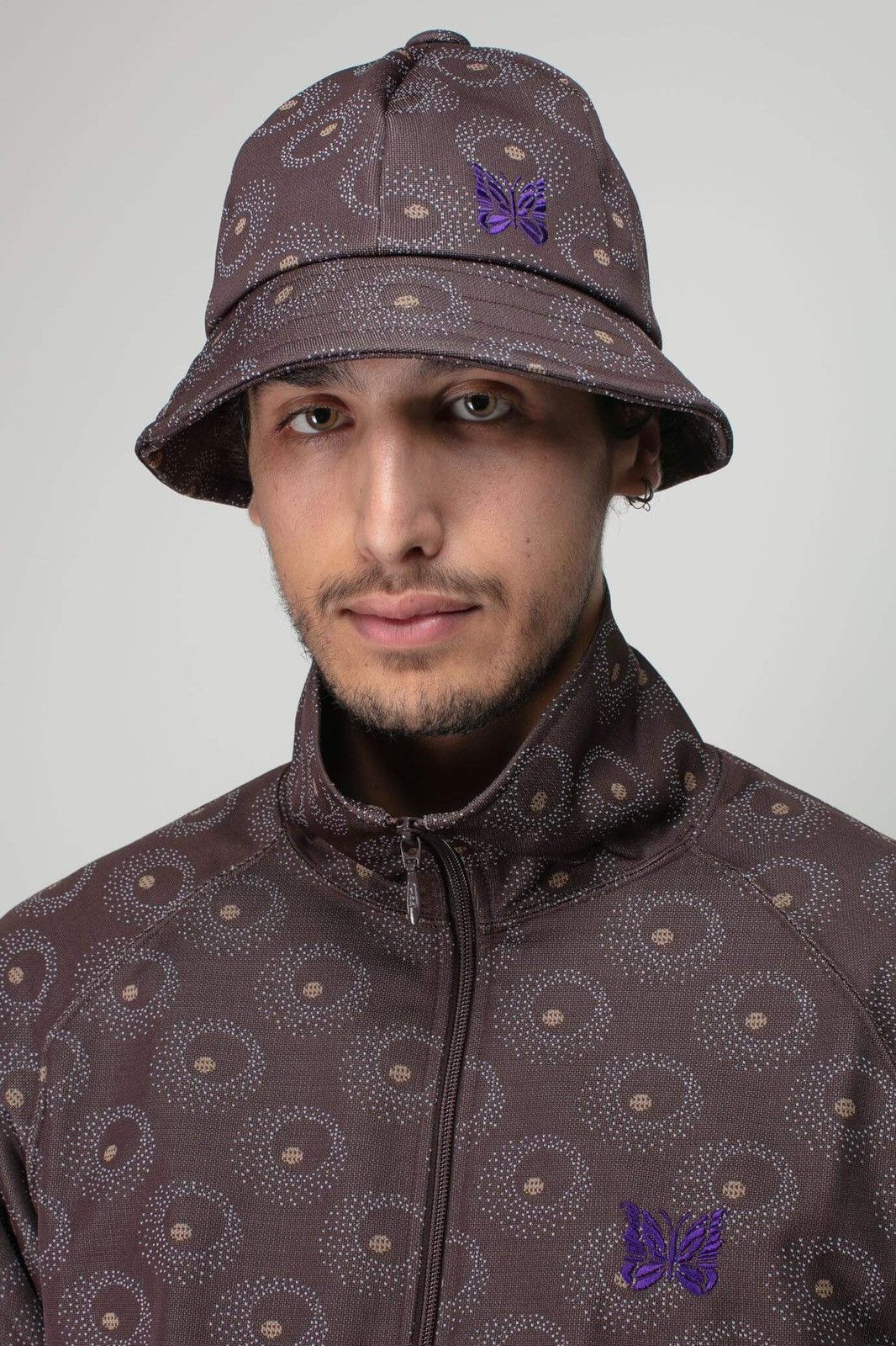 Needles !DS! SS23 Needles Bermuda Poly Jq. Brown Bucket Hat Size ONE SIZE - 4 Thumbnail