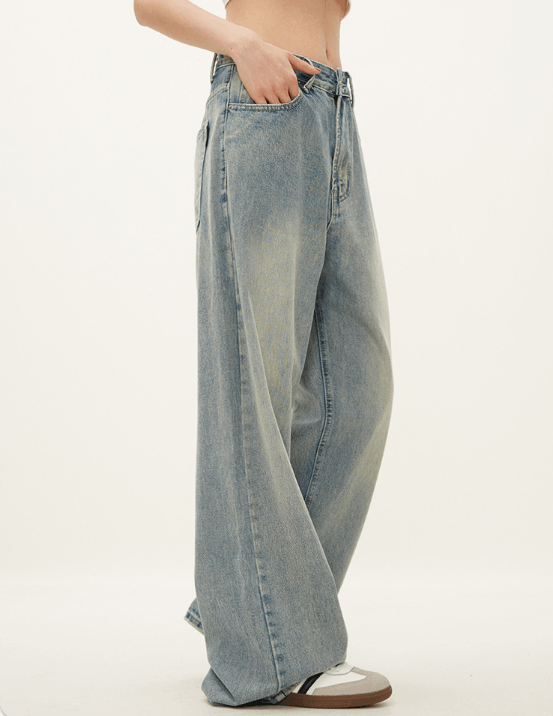 Japanese Brand × Jean Men's retro washed distressed straight loose cleanfit jeans Size US 32 / EU 48 - 6 Thumbnail