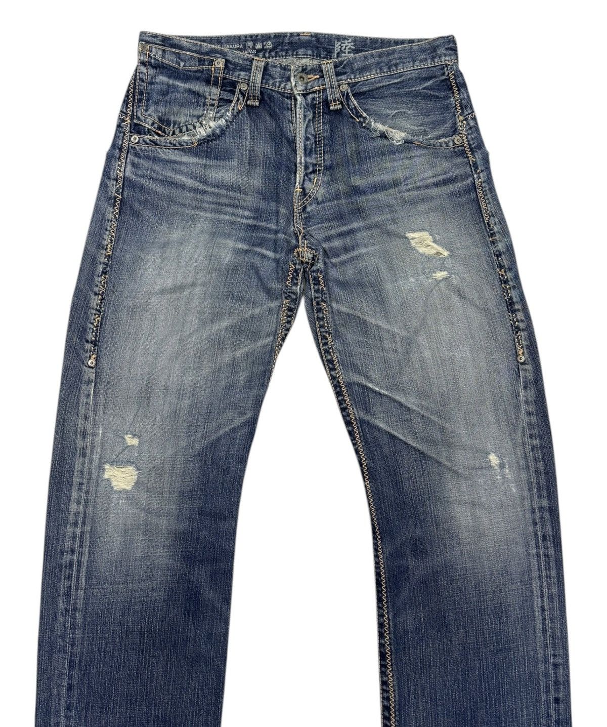 Japanese Brand × Yasuyuki Ishii × Yoshiyuki Konishi BAGGY JEANS KOBI ITAKURA STITCHING DENIM DISTRESS JEANS Size US 32 / EU 48 - 5 Thumbnail