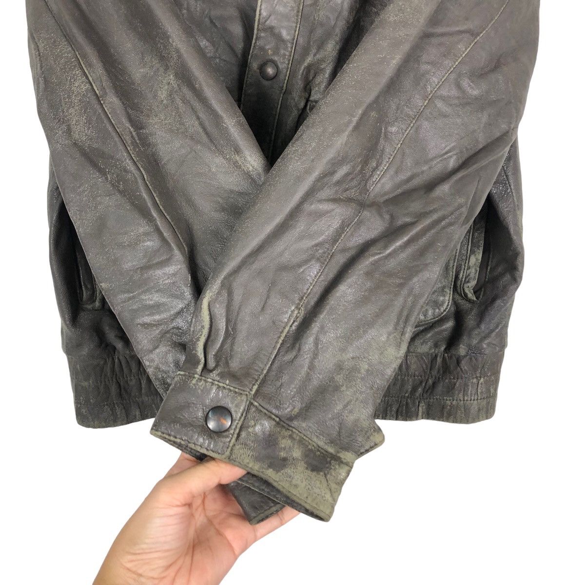 Genuine Leather 🔥90’s Genuine Leather Biker Jacket Bomber Granvalta Japan Size US M / EU 48-50 / 2 - 12 Thumbnail