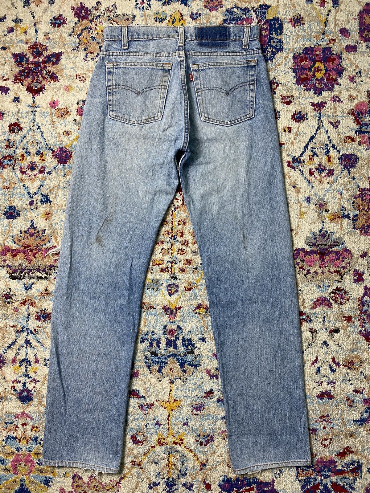 Levi's × Vintage 1980s Levis 505 Slim Straight Zipper Style Washed Blue Jeans Size US 30 / EU 46 - 2 Thumbnail
