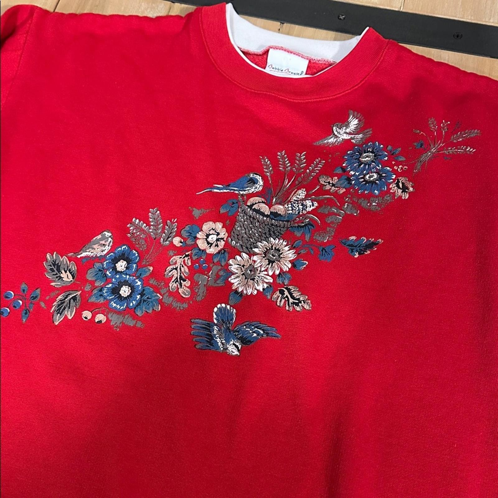 Other Vintage Bobbie Brooks Bird Flower Crewneck Sweatshirt Medium Size M / US 6-8 / IT 42-44 - 2 Thumbnail