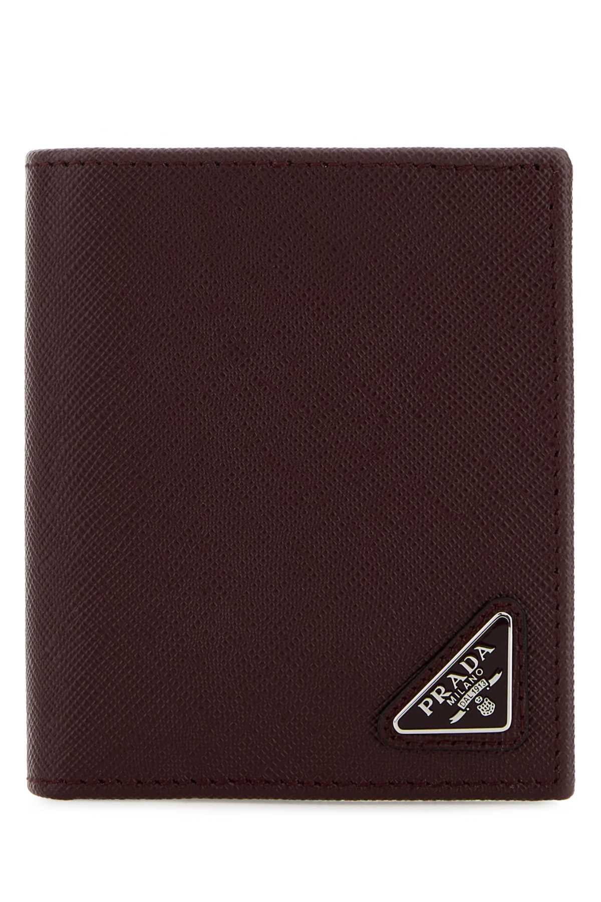 Prada Burgundy Leather Wallet Size ONE SIZE - 1 Thumbnail