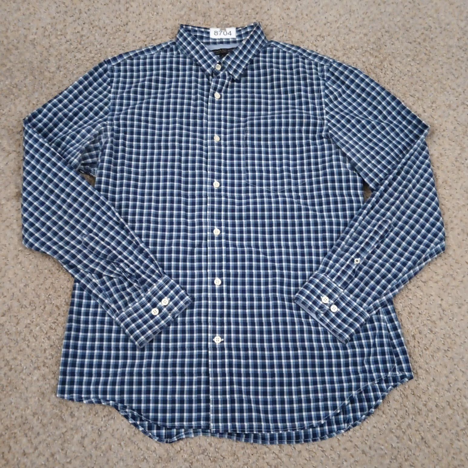 Banana Republic Banana Republic Shirt Mens Large Slim Blue Plaid Long Sleeve Button Up Cotton Size US L / EU 52-54 / 3 - 2 Thumbnail