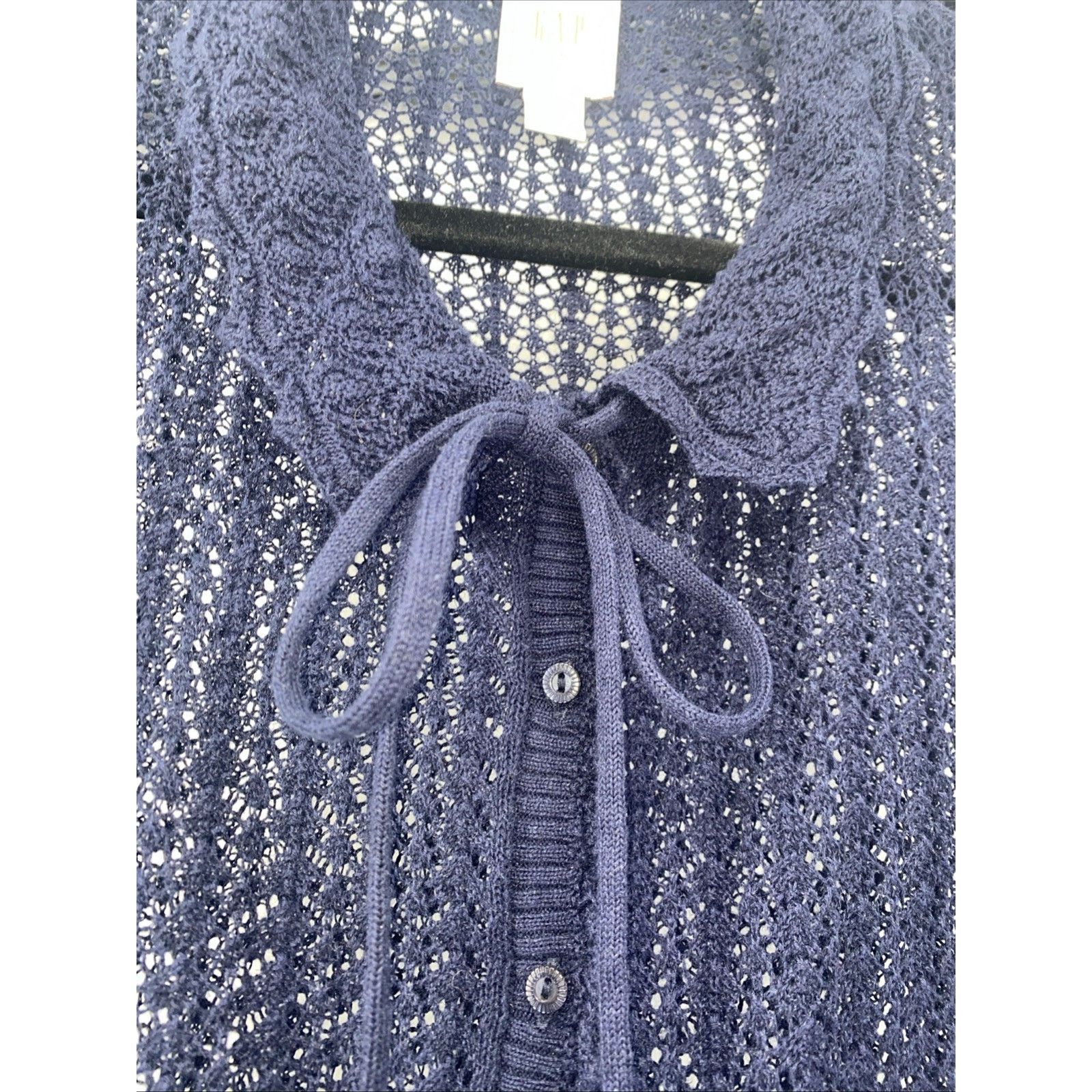 Gap GAP x DOEN Navy Blue Linen Blend Cardigan Size Large Size L / US 10 / IT 46 - 2 Thumbnail