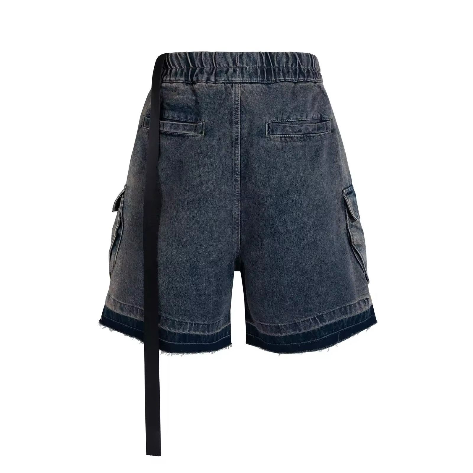 Japanese Brand × Jean Zipper Pocket Washed Blue Distressed Shorts Size US 32 / EU 48 - 2 Thumbnail