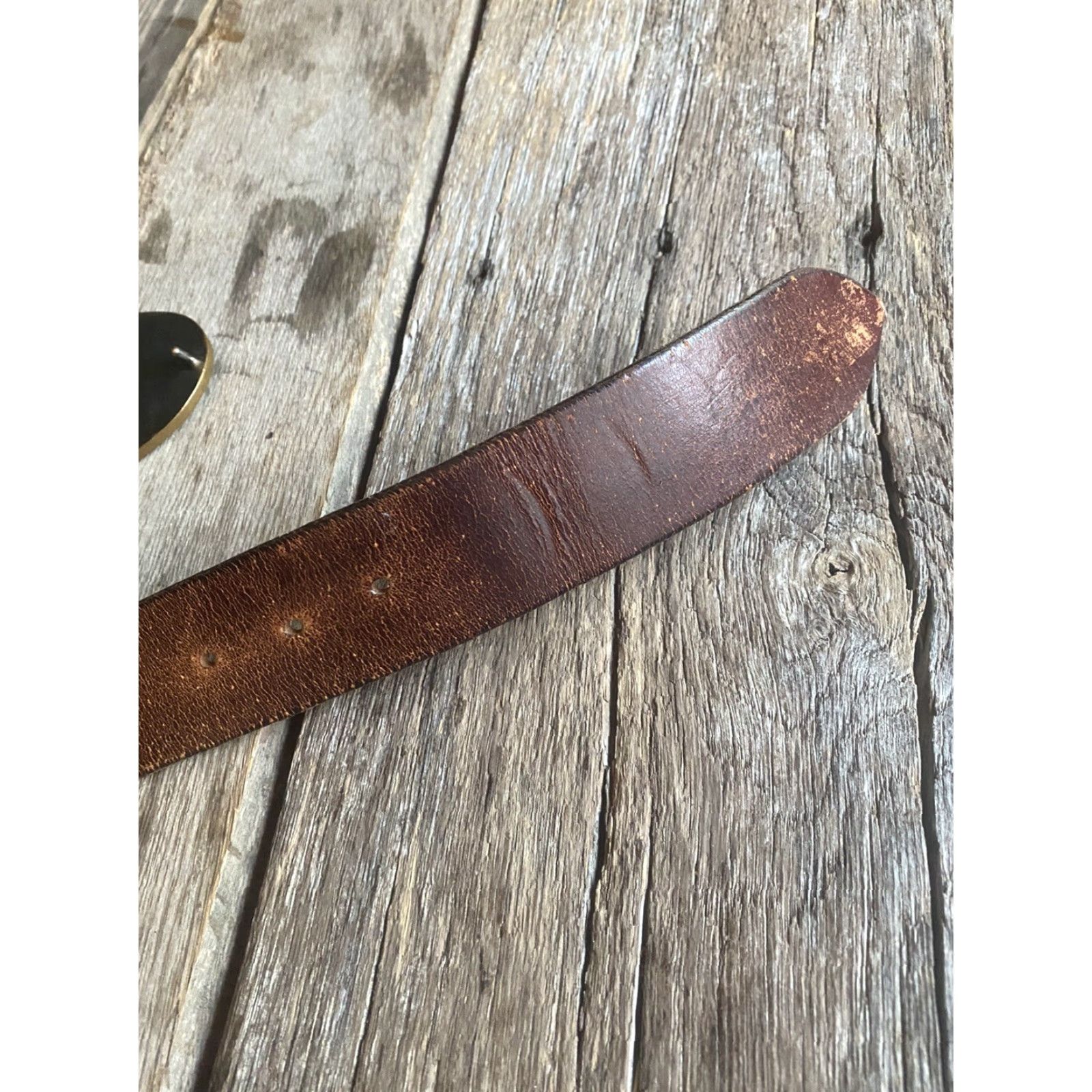 Vintage VINTAGE Stanford Solid Brass Belt Buckle Leather 37-39” Leland Stanford Junior University Bronze 1970s Collegiate Mens Womens Boys Girls Size ONE SIZE - 5 Thumbnail
