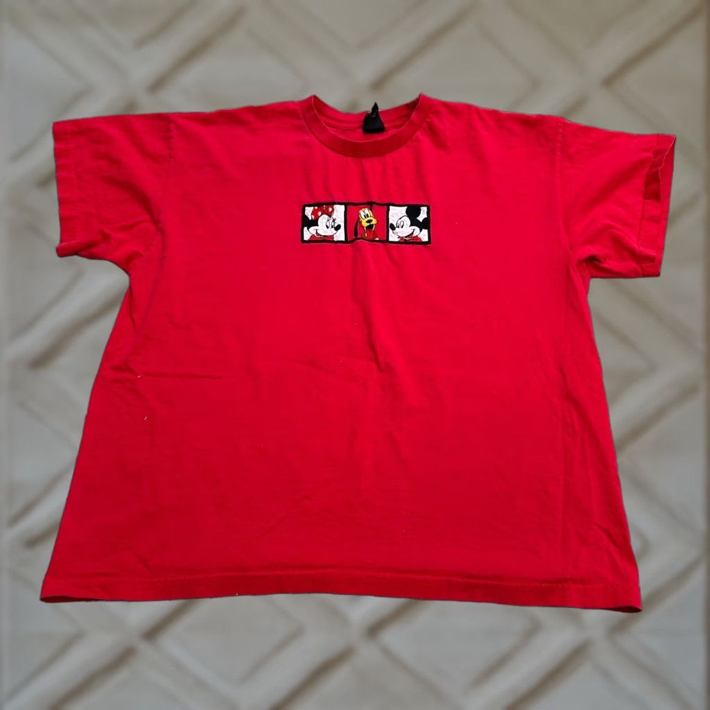Mickey Unlimited VINTAGE Mickey Unlimited Graphic T-Shirt 90s Cartoon Mens 2XL Red Embroidered Size US XXL / EU 58 / 5 - 1 Thumbnail