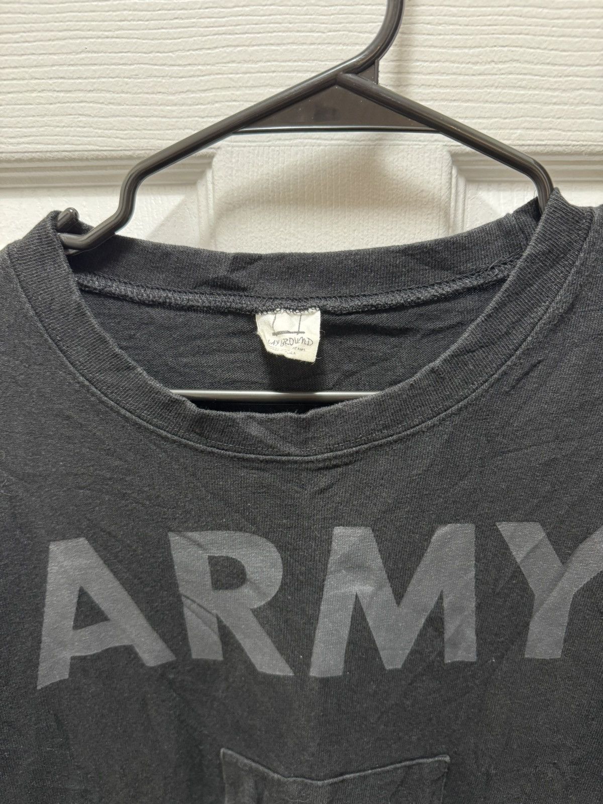 Vintage Army Black Vintage Tactile Pockets Playground T-Shirt Size US L / EU 52-54 / 3 - 3 Thumbnail