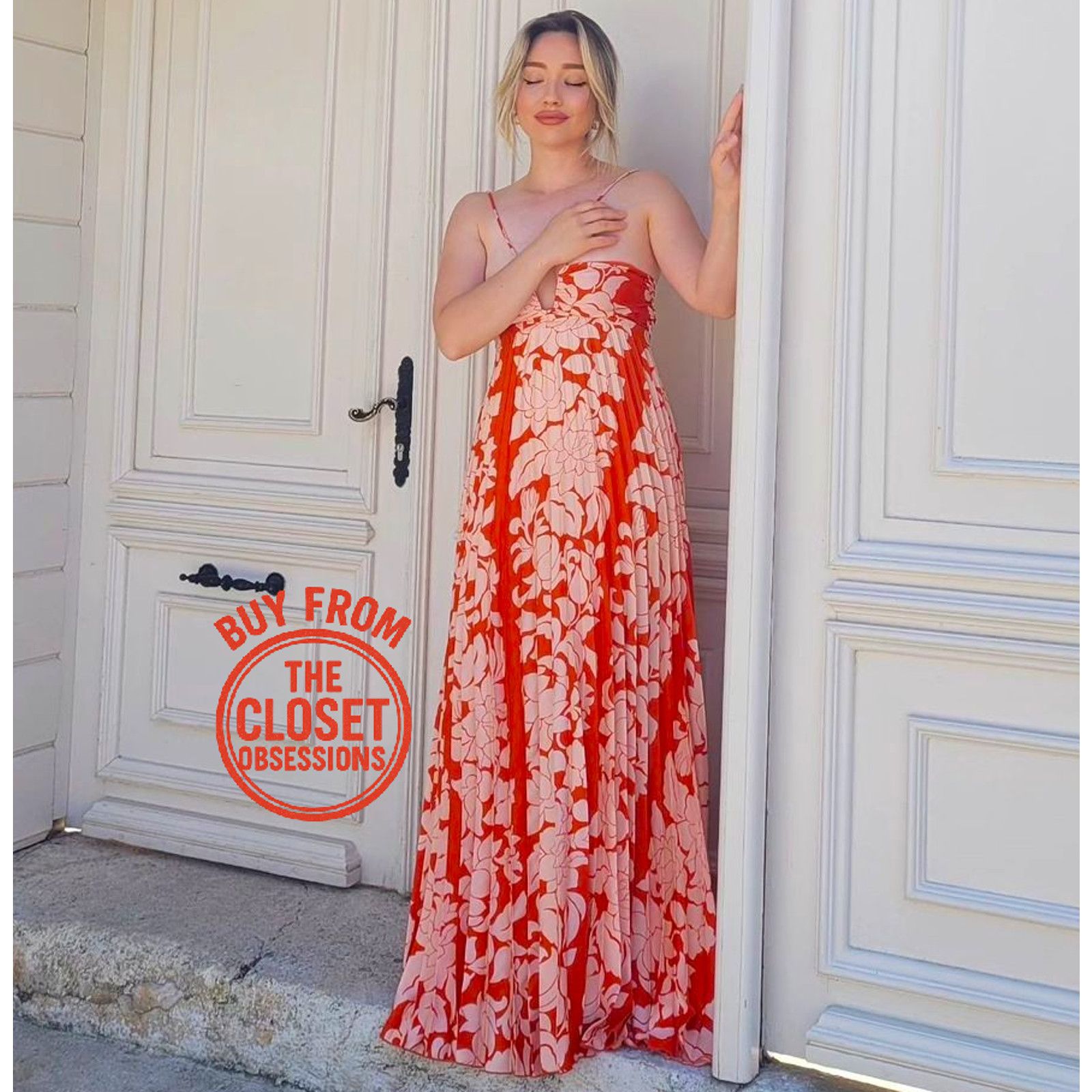 Mango MANGO Floral Halter Maxi Dress Destination Wedding Resort Size M / US 6-8 / IT 42-44 - 16 Thumbnail