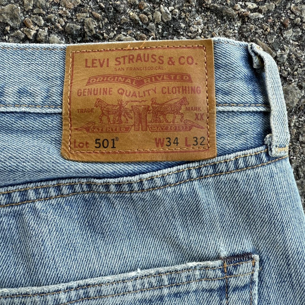 Levi's LEVI'S 501 PREMIUM STRAIGHT FADED JEAN DENIM PANTS Size US 35 - 14 Thumbnail