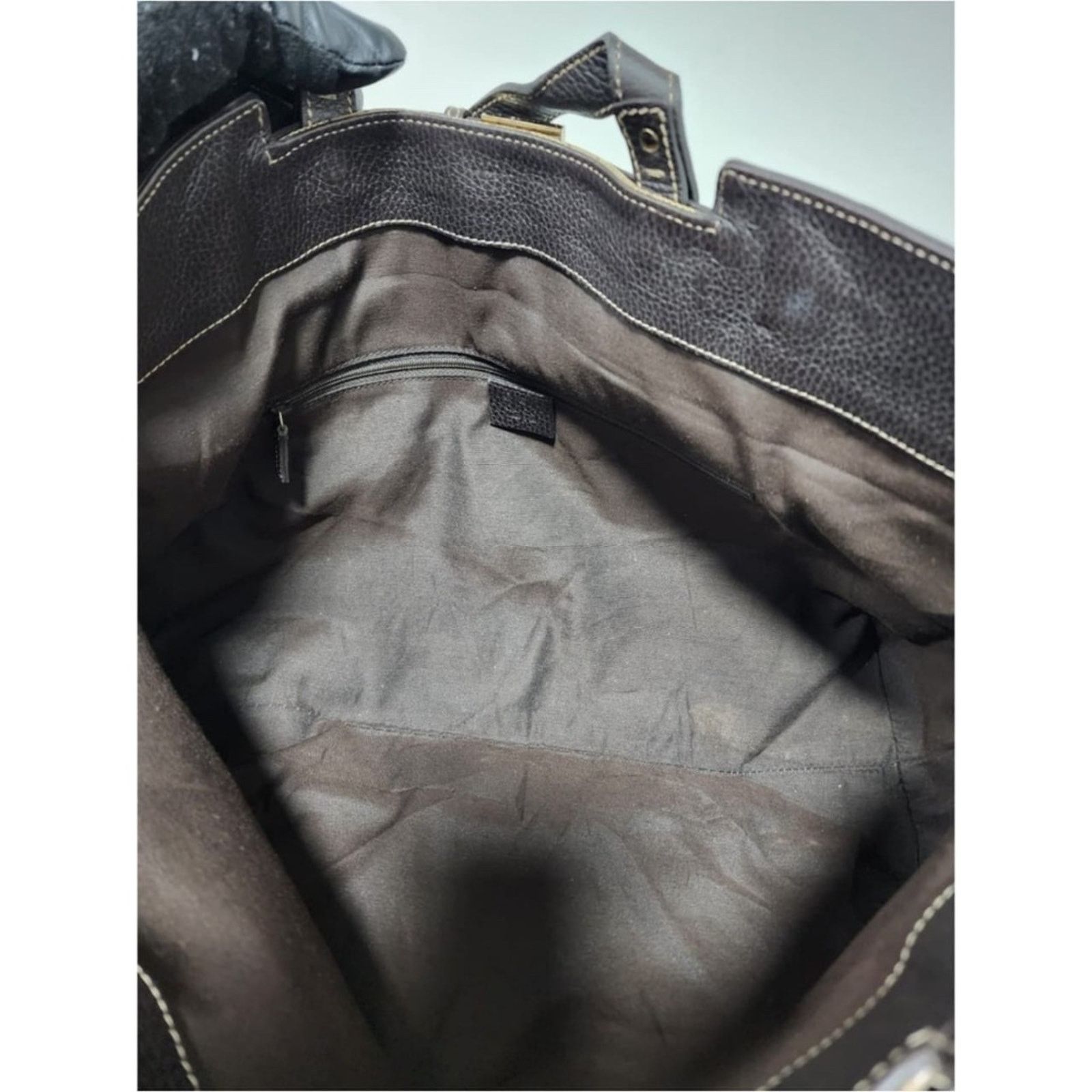 Gucci Authentic Gucci GG Canvas/Leather Belt Tote Bag Brown/Beige Size ONE SIZE - 13 Thumbnail