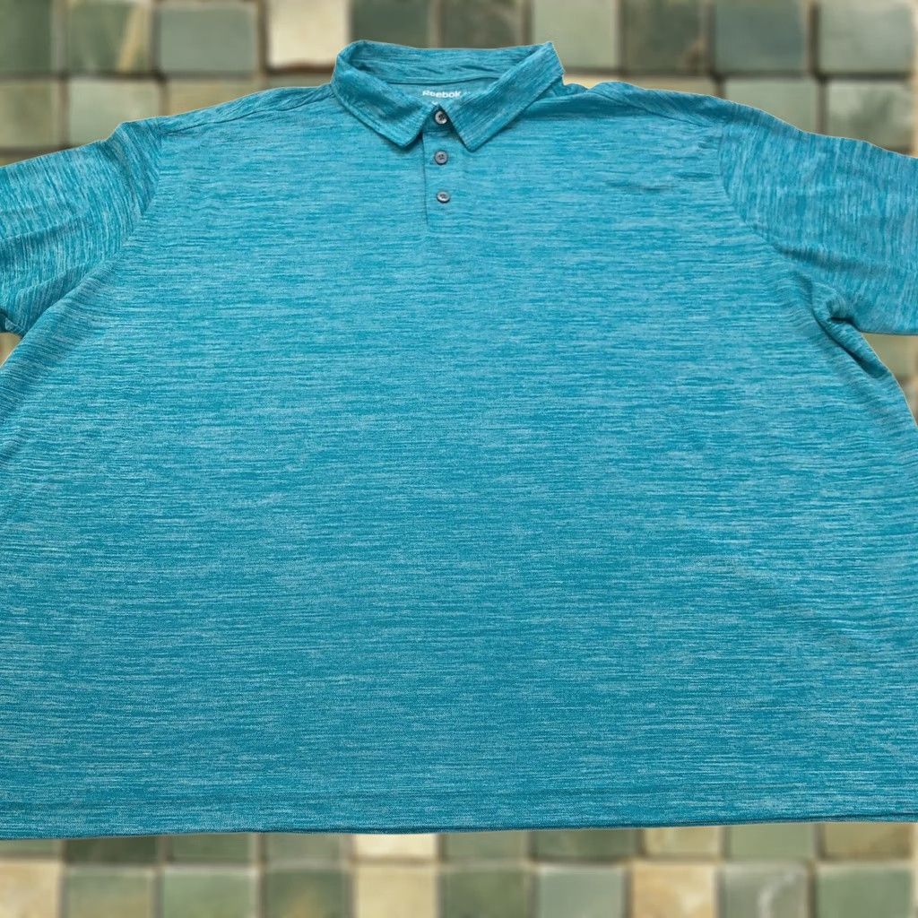 Reebok VINTAGE Reebok Polo Shirt 4XL XXXXL Golf Mens Aqua Green Short Sleeve Button Polo Shirt Green Polo Shirt Mens 4XL Golf Reebok Aqua Green Size US XXL / EU 58 / 5 - 1 Thumbnail