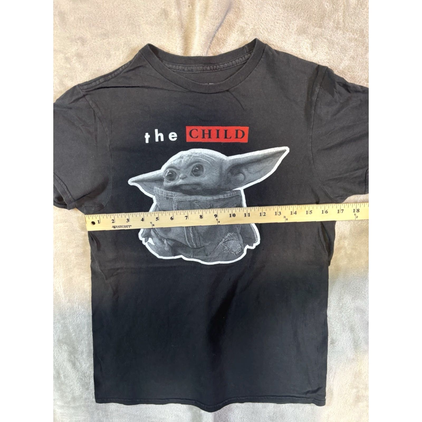 Star Wars Star Wars The Child Grogu Mens Black Graphic T-Shirt XS Crew Neck Short Sleeve Graphic Print Distress Knit Cotton Regular Size US XS / EU 42 / 0 - 3 Thumbnail