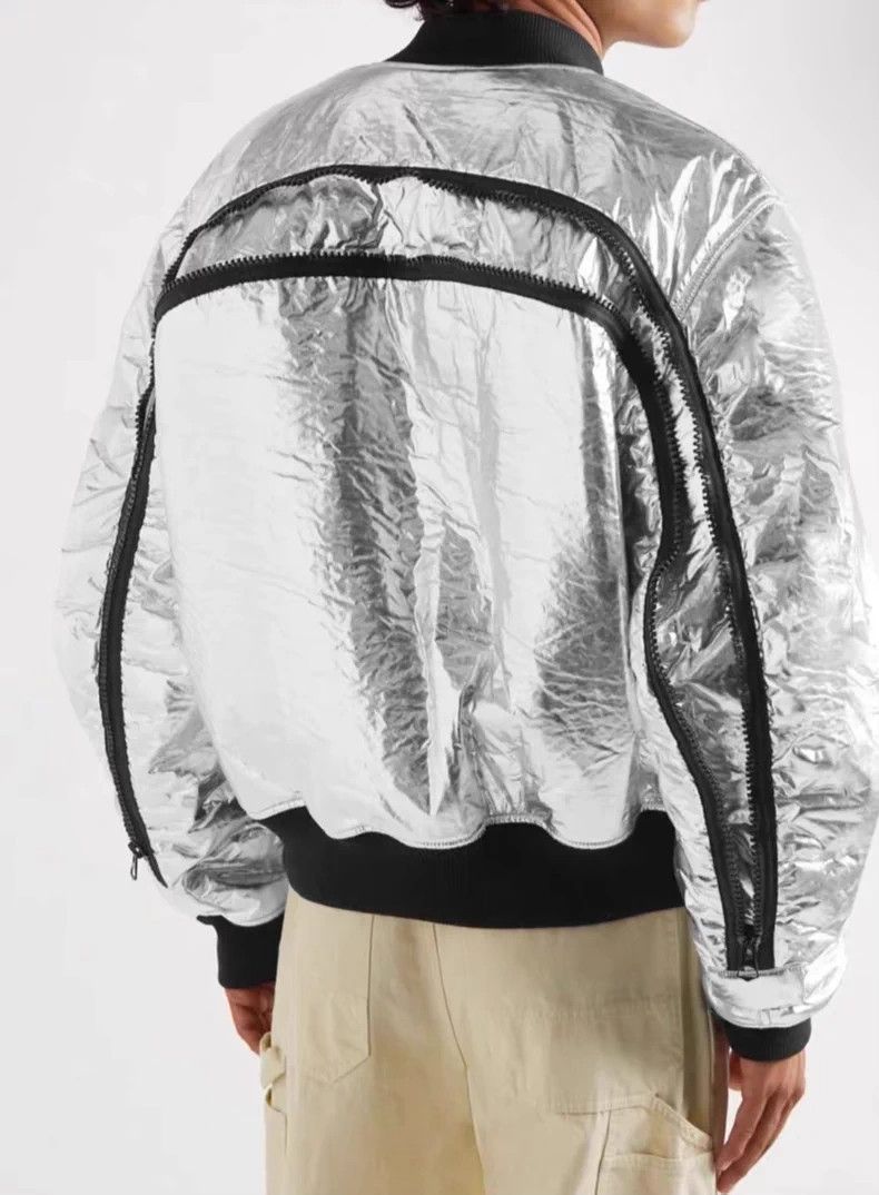 Dries Van Noten Dries Van Noten Silver Bomber Jacket Size US M / EU 48-50 / 2 - 1 Thumbnail