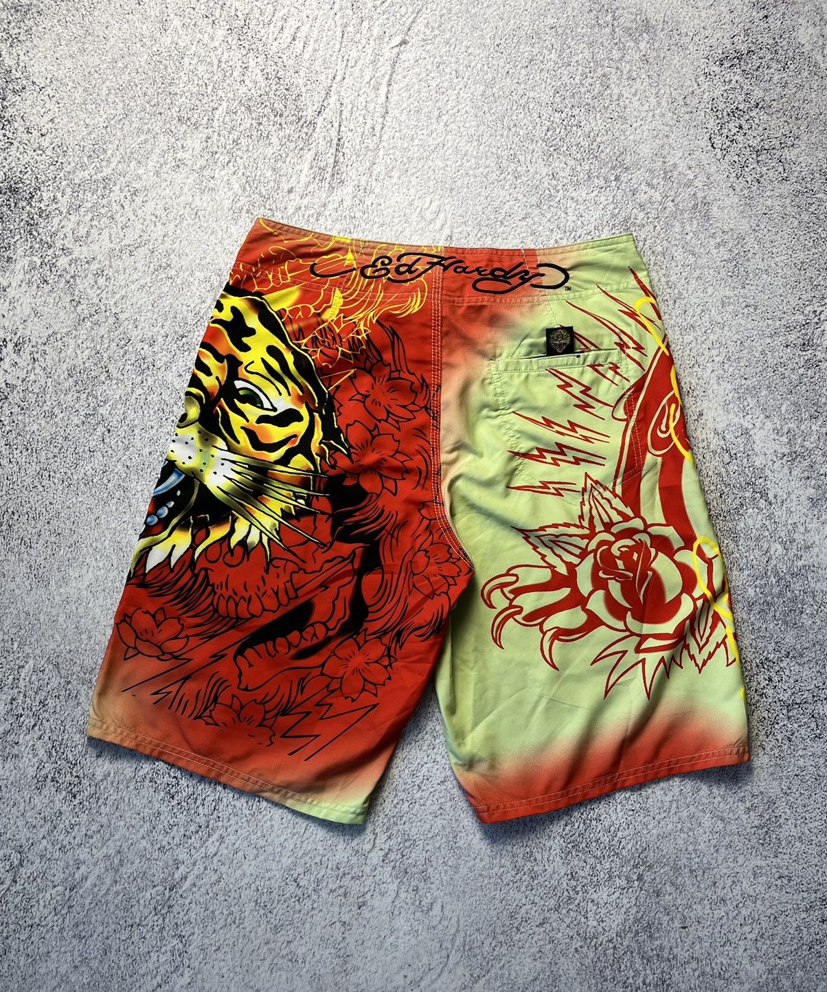 Christian Audigier Mens Vintage Ed Hardy Shorts Japanese brand streetwear Y2K Size US 31 - 1 Thumbnail