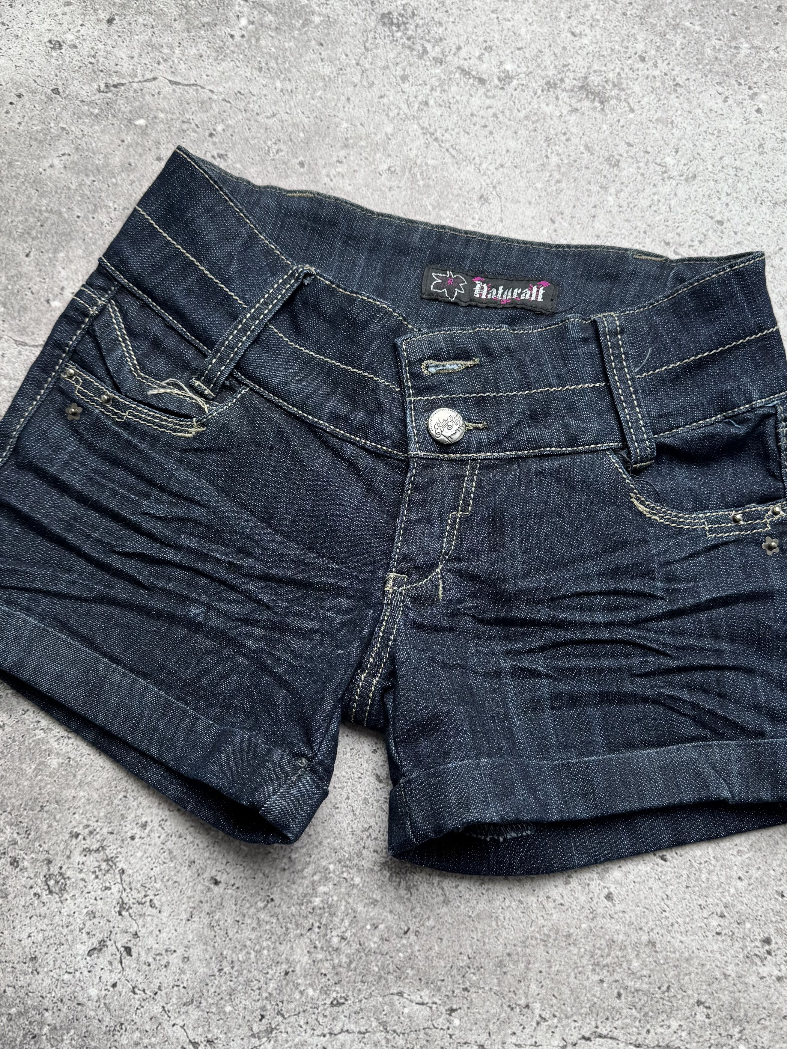 Vintage Vintage Dark Shorts Low Rise Rolled Hem Casual Jean Shorts Size 25" / US 0 / IT 36 - 2 Thumbnail