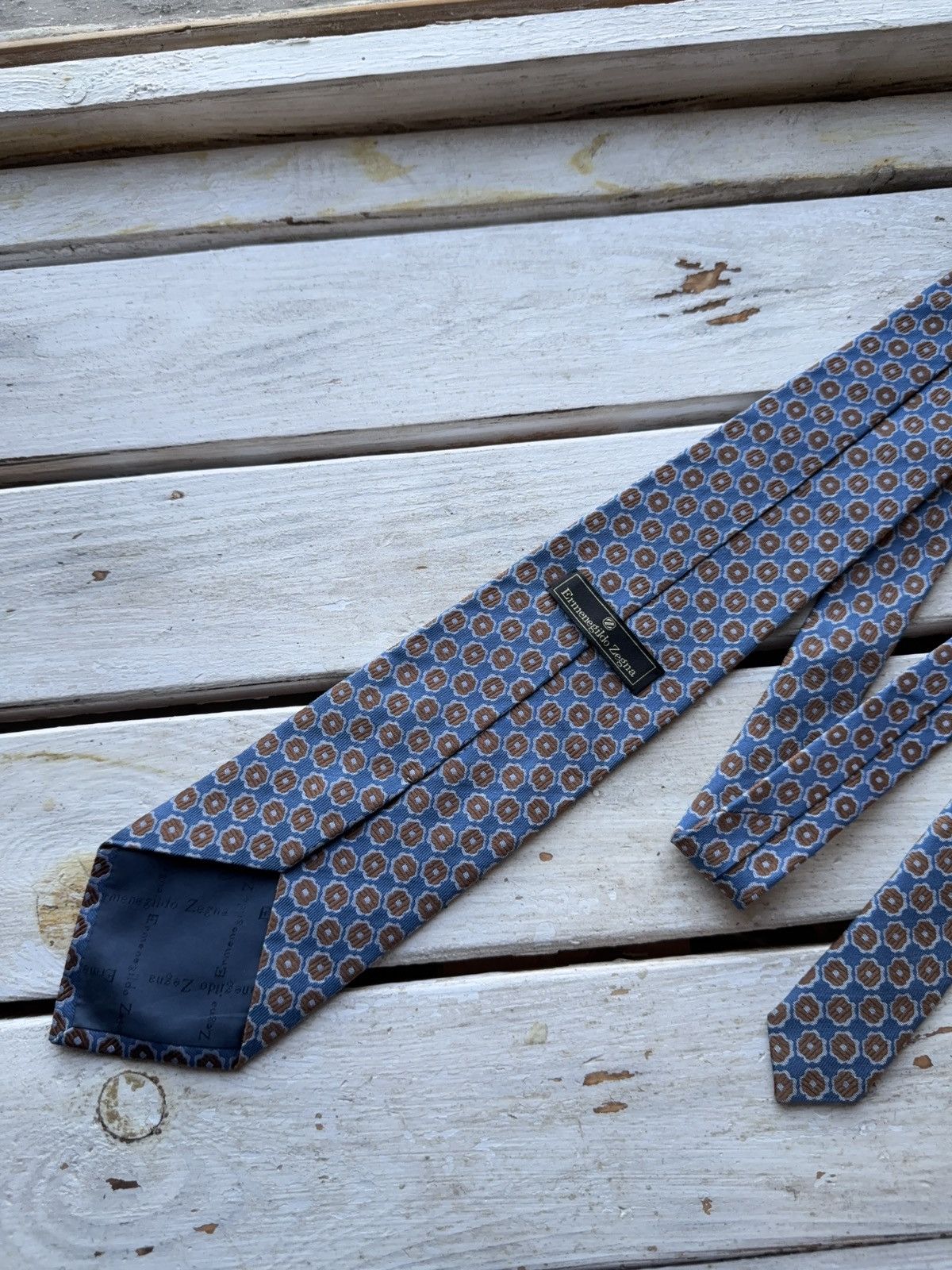 Ermenegildo Zegna × Vintage Ermenegildo Zegna Vintage Silk Tie Geometric Italy Size ONE SIZE - 7 Thumbnail