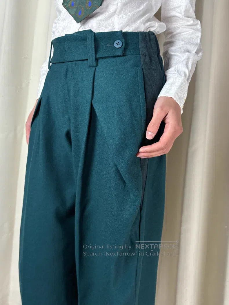 Issey Miyake Issey Miyake Origami Patchwork Peacock Green Harem Pants Size 25" / US 0 / IT 36 - 4 Thumbnail