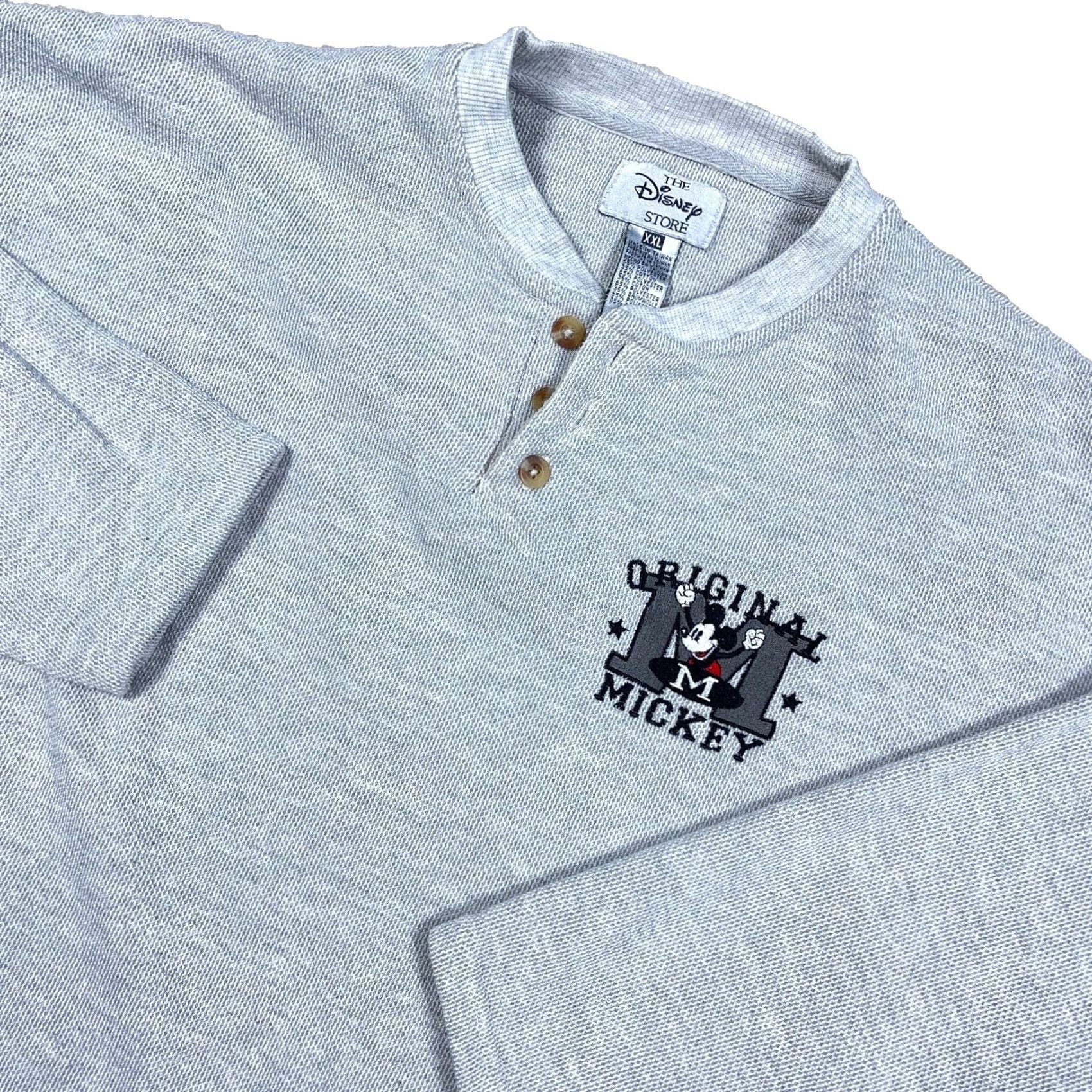 Disney VINTAGE Disney Mickey Mouse Sweatshirt Men 2XL Gray Waffle Knit Henley 90s Size US XXL / EU 58 / 5 - 2 Thumbnail
