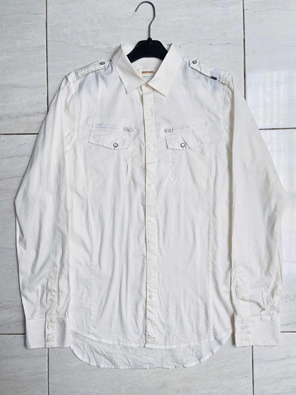 DIESEL White Shirt Slim Fit Size M