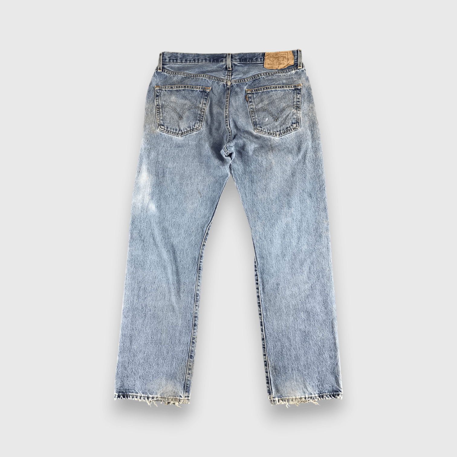 Levi's Vintage 90s Levis 501 Jeans Dirty Faded Blue Denim-J396 Size US 37 - 2 Thumbnail