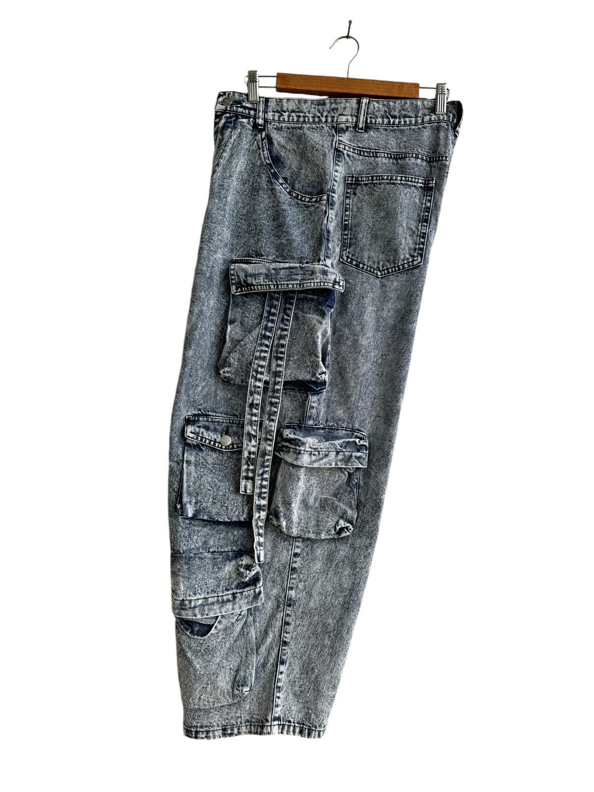 JNCO × Japanese Brand Streetwear Adrer Asid Wash baggy Multiple Pocket Jeans Size US 29 - 4 Thumbnail