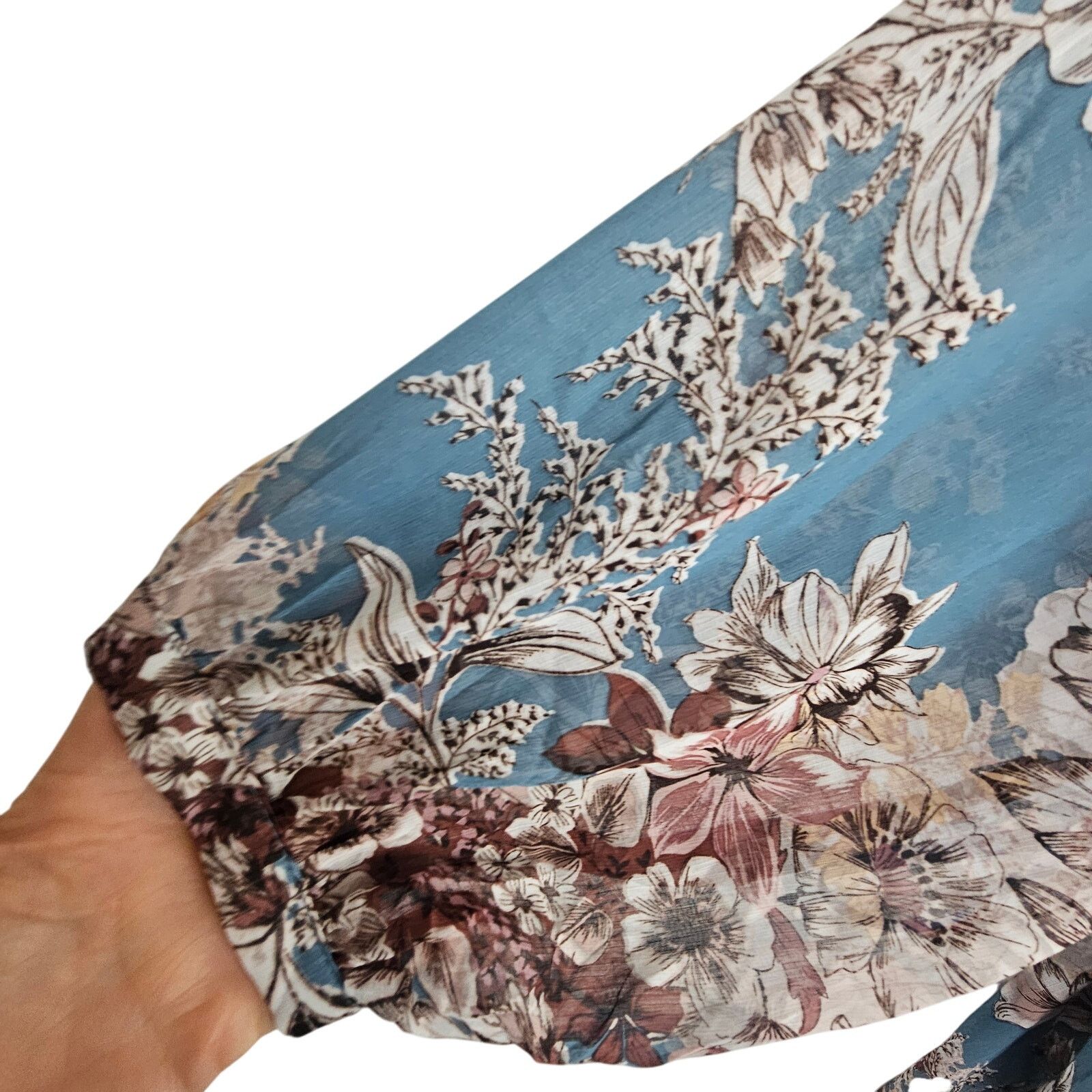 Corridor Torrid Off Shoulder Ruffle Top Size 3X Sheer Floral Crinkle Size 3XL / US 20-22 - 5 Thumbnail