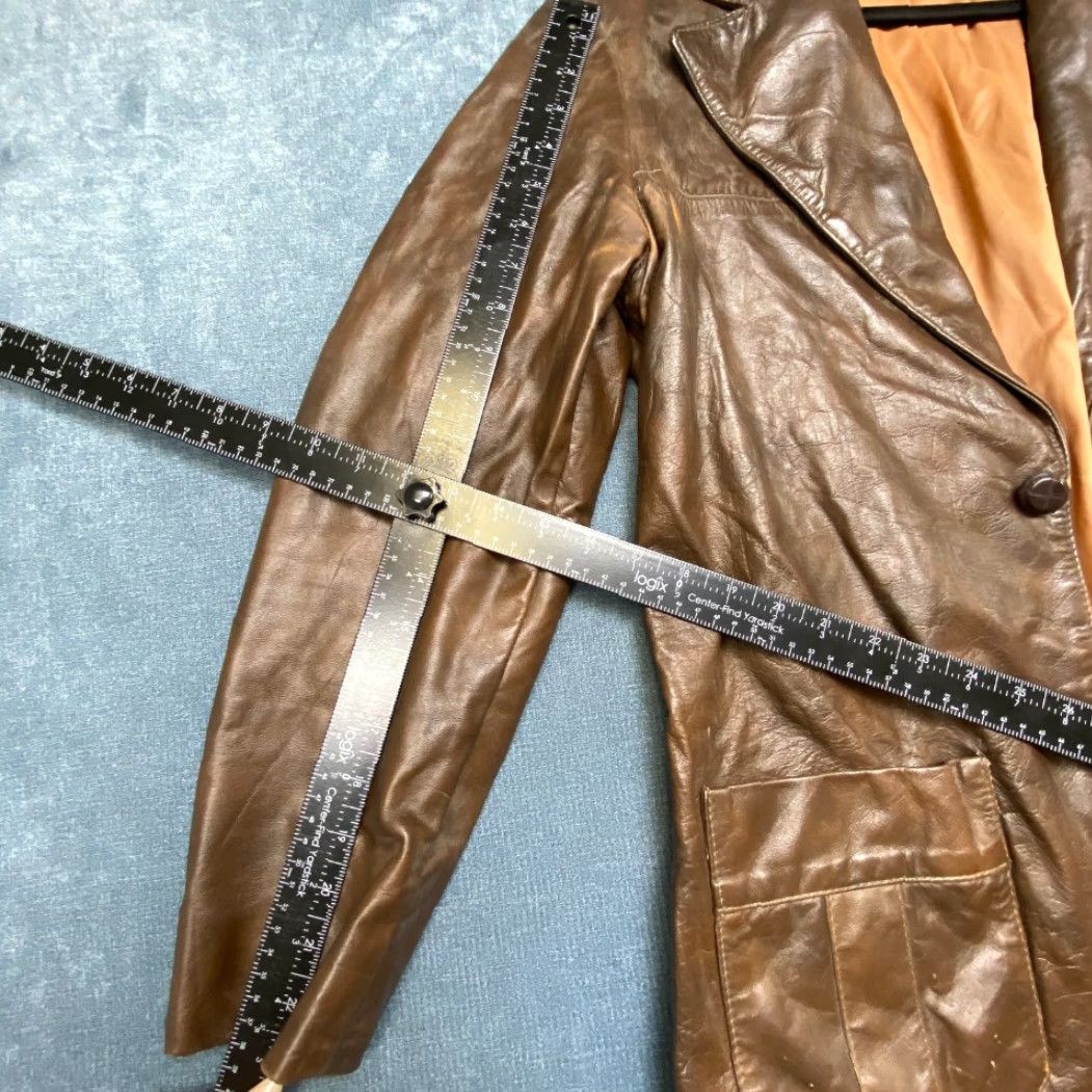 Vintage VINTAGE SKM Jacket Mens M Brown Leather Single Breasted Notch Lapel Pockets Lined Size US M / EU 48-50 / 2 - 7 Thumbnail