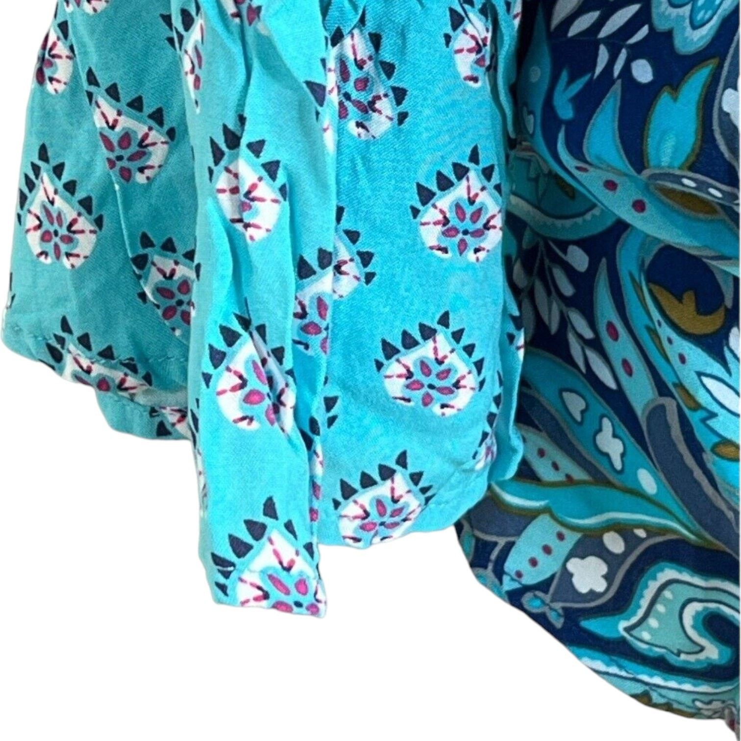 Vera Bradley VERA BRADLEY Blue Daisy Paisley Kelsey Flutter Top, M Size M / US 6-8 / IT 42-44 - 4 Thumbnail