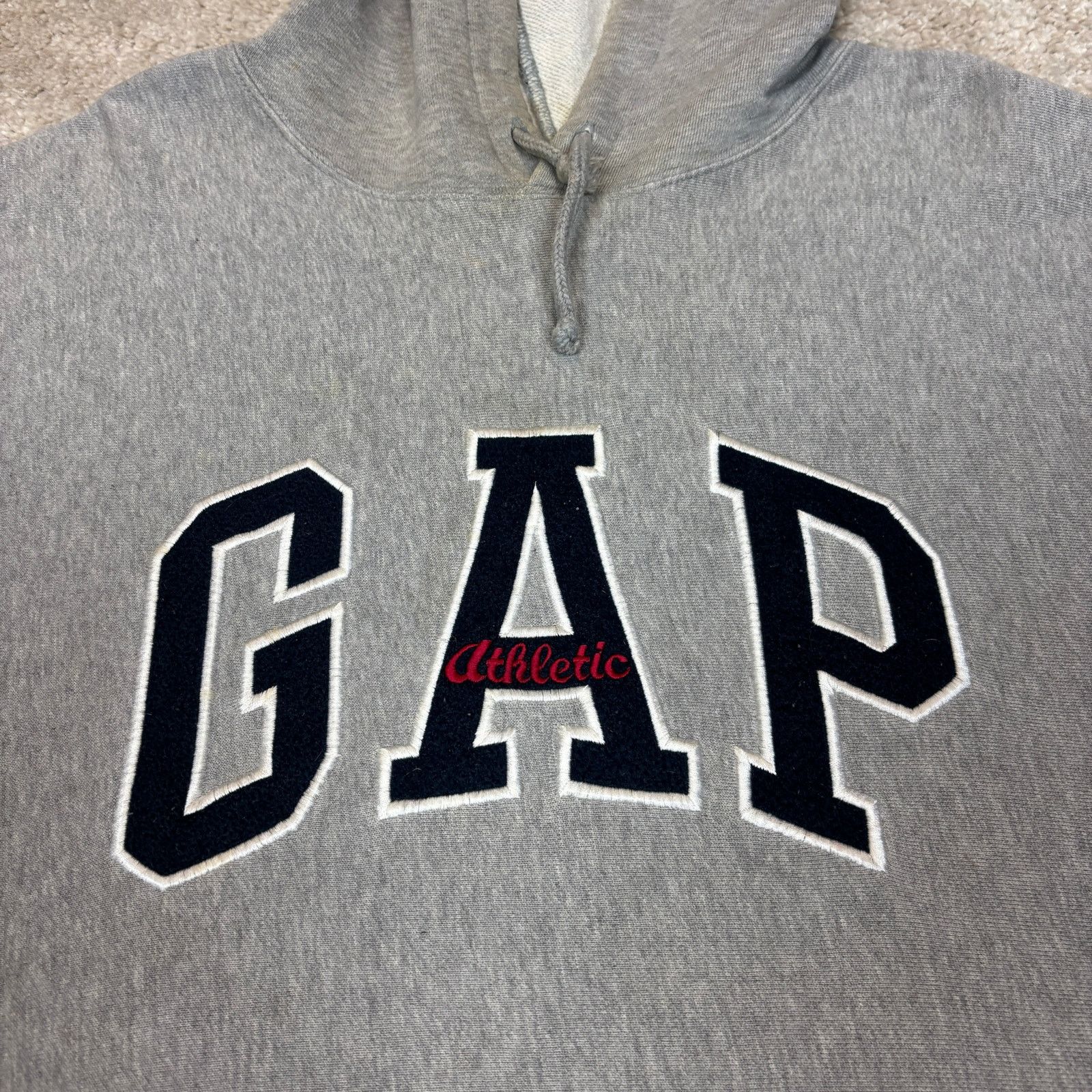 Gap × Vintage Vintage Y2K Gap Athletic Spellout Hoodie Men's Large Grunge Size US L / EU 52-54 / 3 - 3 Thumbnail