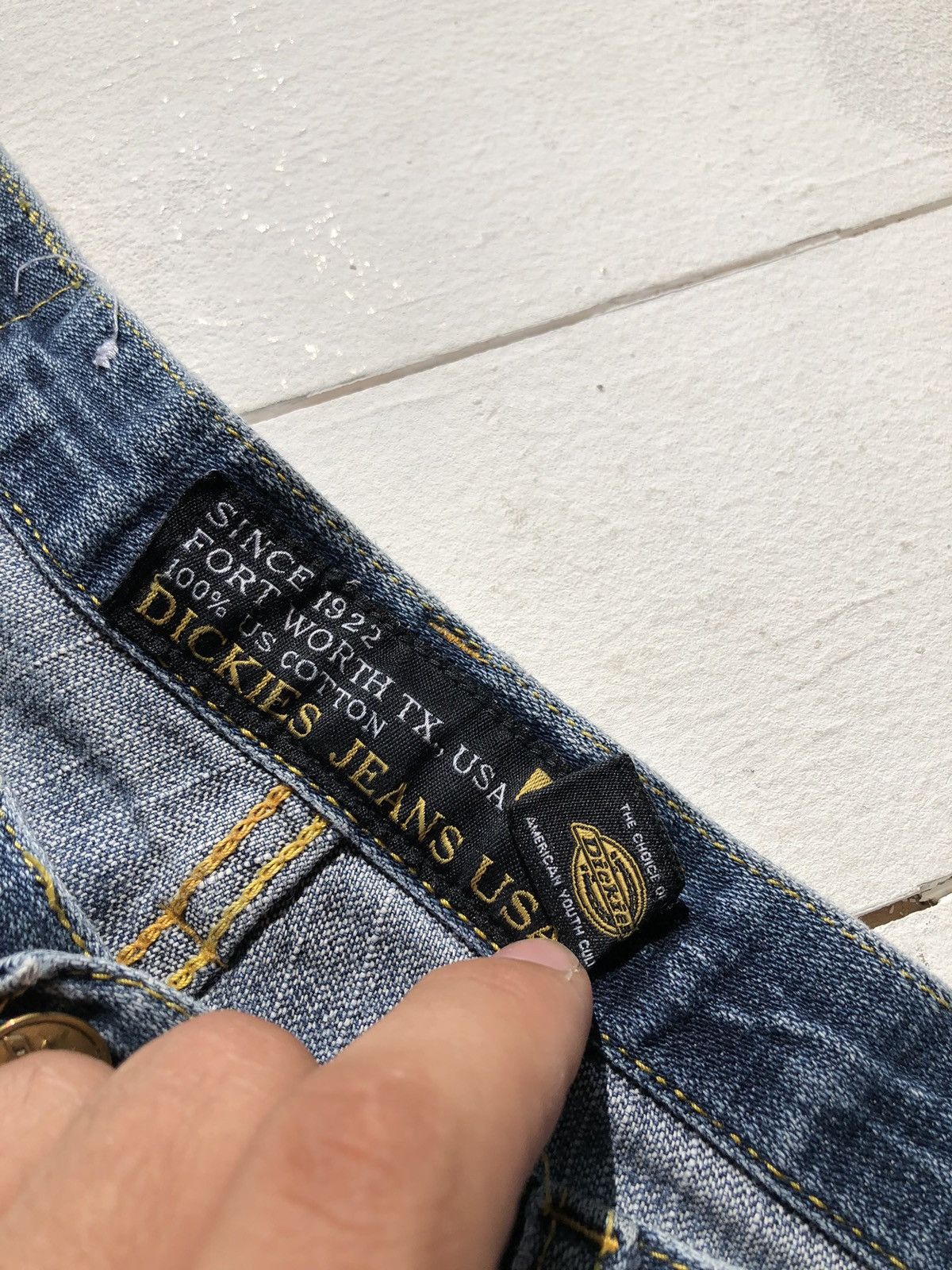 Dickies × Vintage 90s Dickies USA MADE Vintage Work Blue Baggy Denim Jeans Size US 34 / EU 50 - 6 Thumbnail