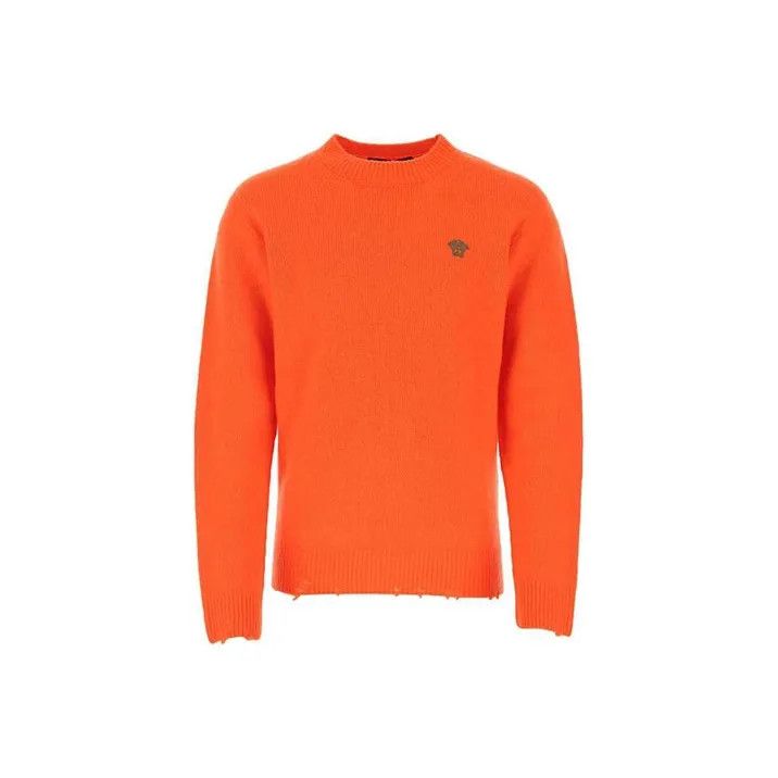 Versace o1y0525 Logo Crewneck Sweater in Orange Size US M / EU 48-50 / 2 - 1 Thumbnail