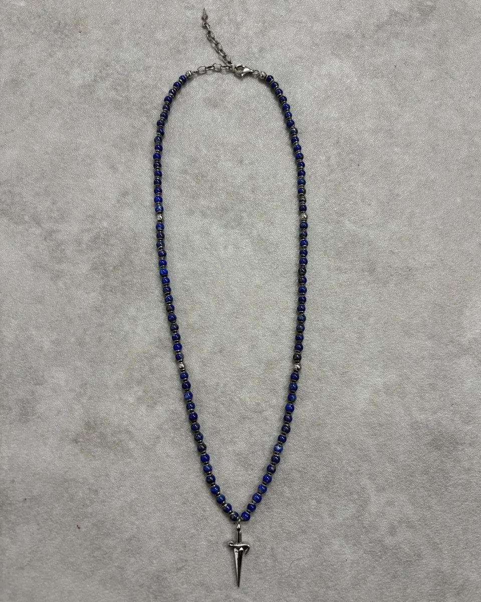 Vintage Cesare Paciotti Blue Beaded Dagger Pendant Necklace Size ONE SIZE - 1 Thumbnail