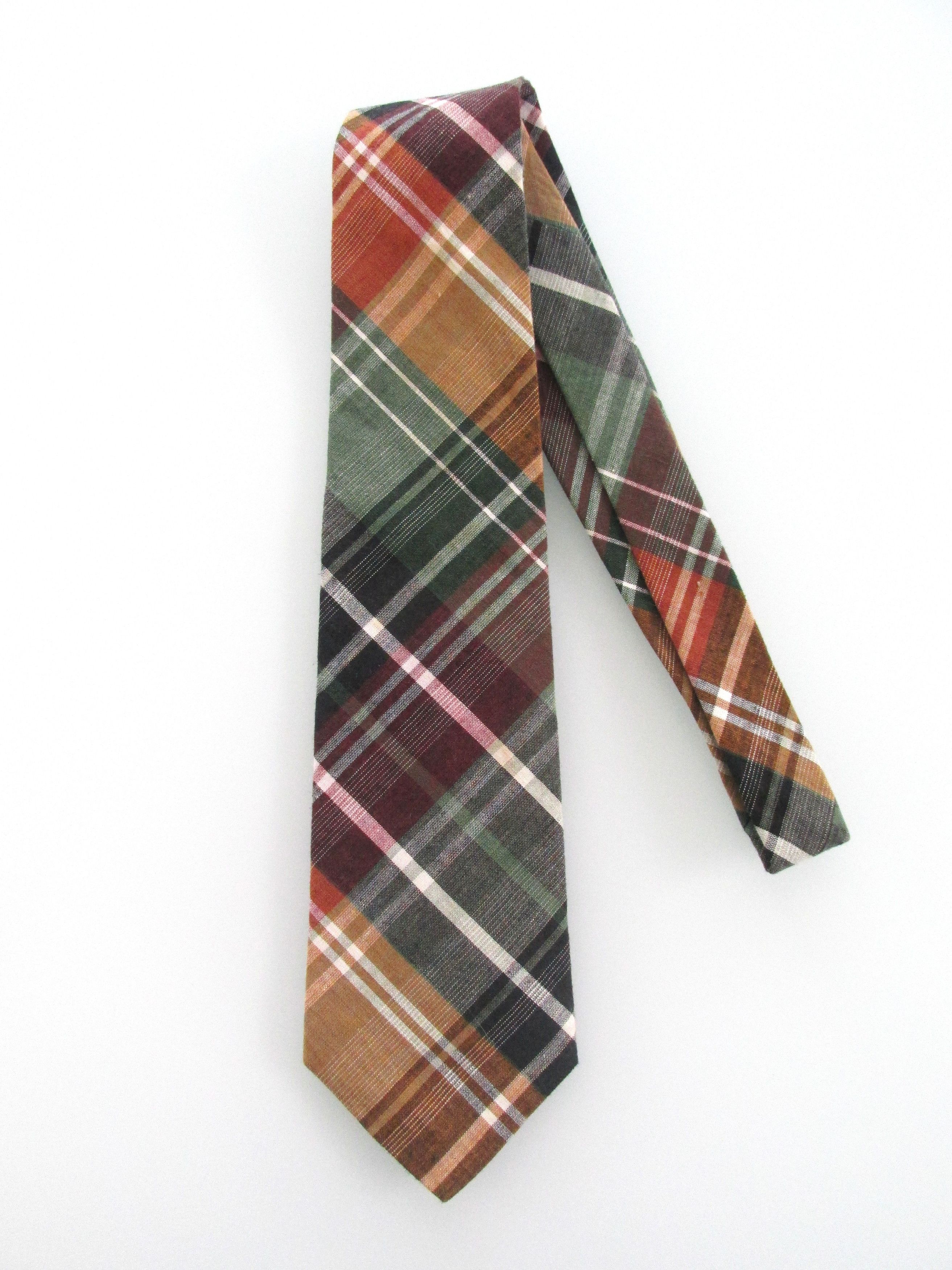 Vintage Rooster Vintage Men's Cotton Plaid Ties Size ONE SIZE - 1 Thumbnail