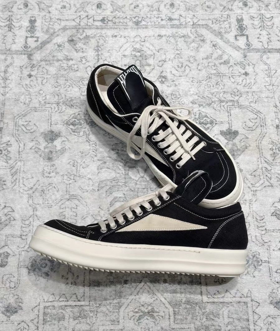 Rick Owens Rick Owens DRKSHDW new canvas sneakers, black & white Size US 8.5 / EU 41-42 - 5 Thumbnail