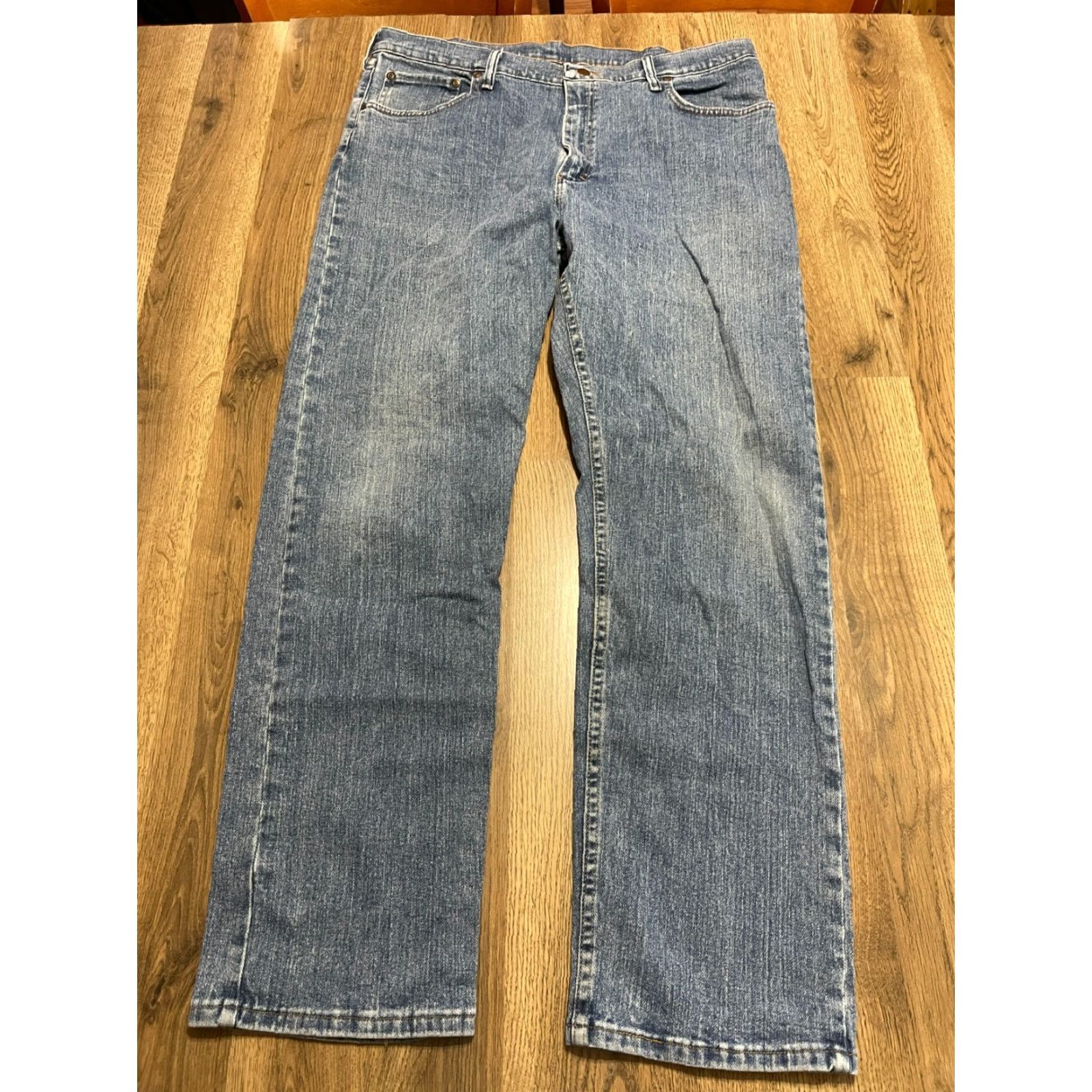 Levi's Levi's Jeans Mens 38x32 Blue Denim Straight Regular Fit Jeans Size US 38 / EU 54 - 2 Thumbnail