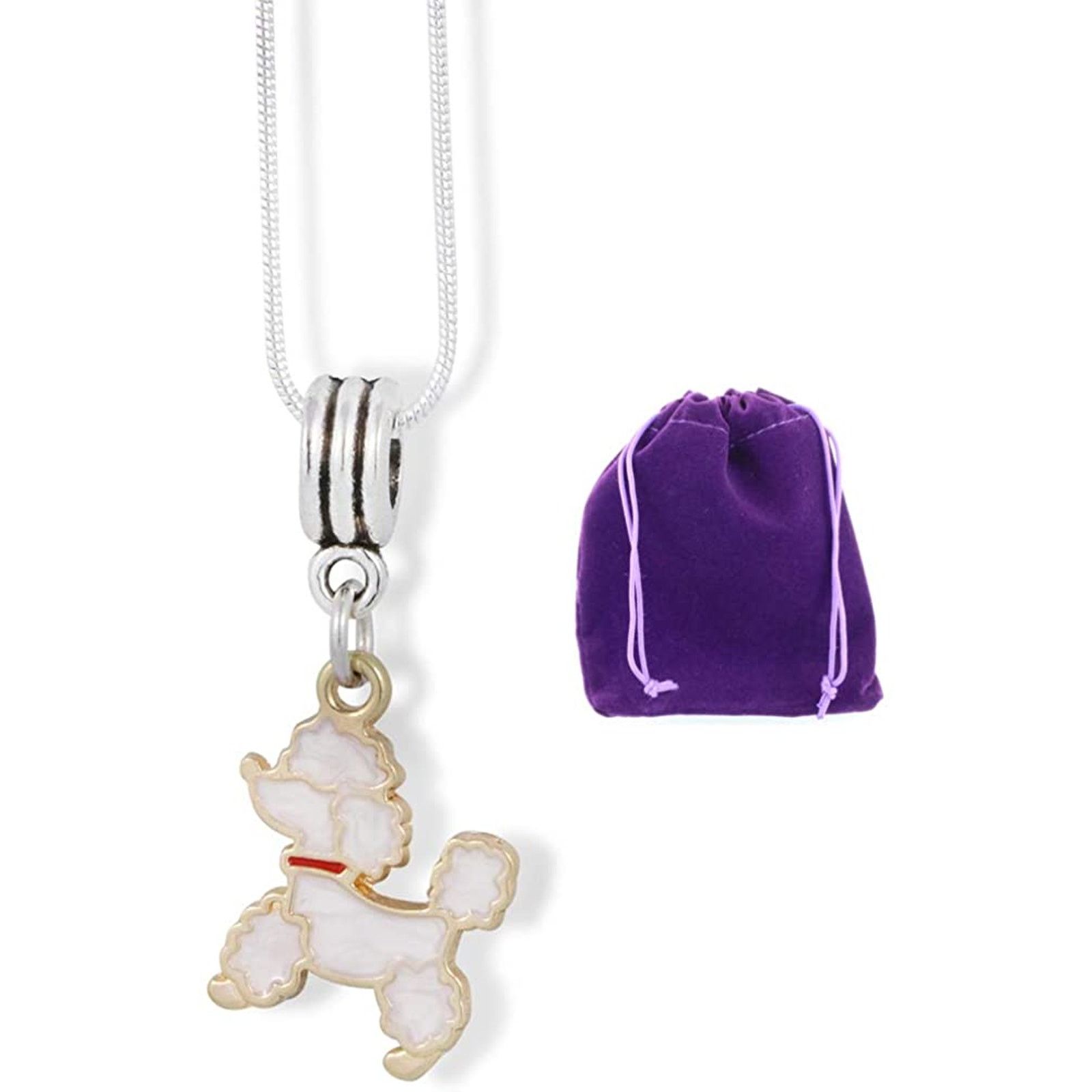 & Other Stories Poodle with Red Collar Charm Snake Chain Necklace Size ONE SIZE - 1 Thumbnail