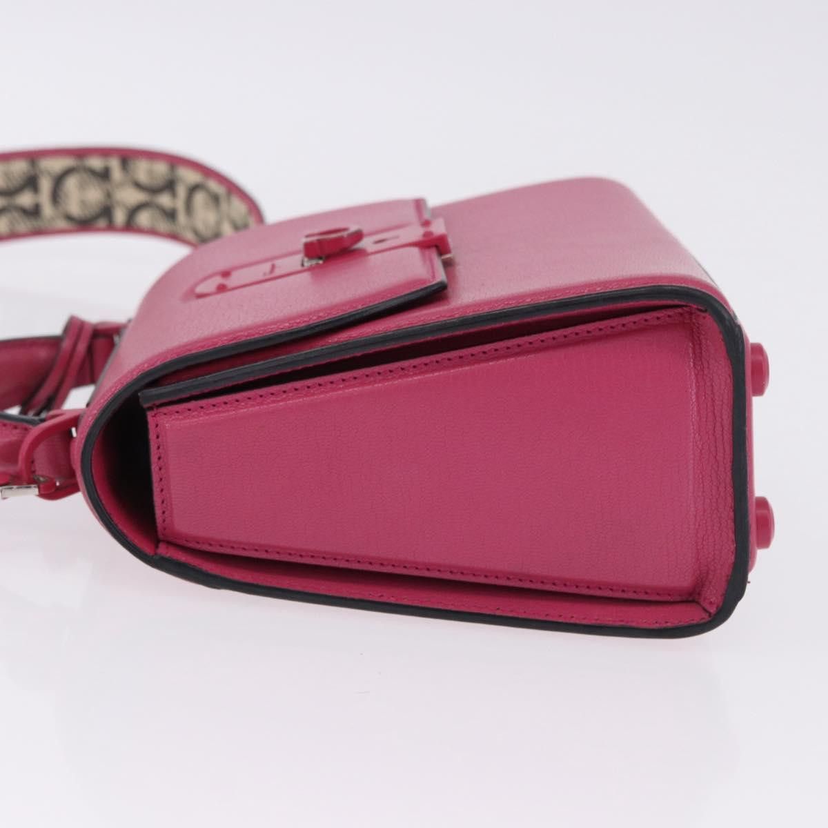 Salvatore Ferragamo Salvatore Ferragamo Gancini Hand Bag Leather 2way Pink Size ONE SIZE - 14 Thumbnail