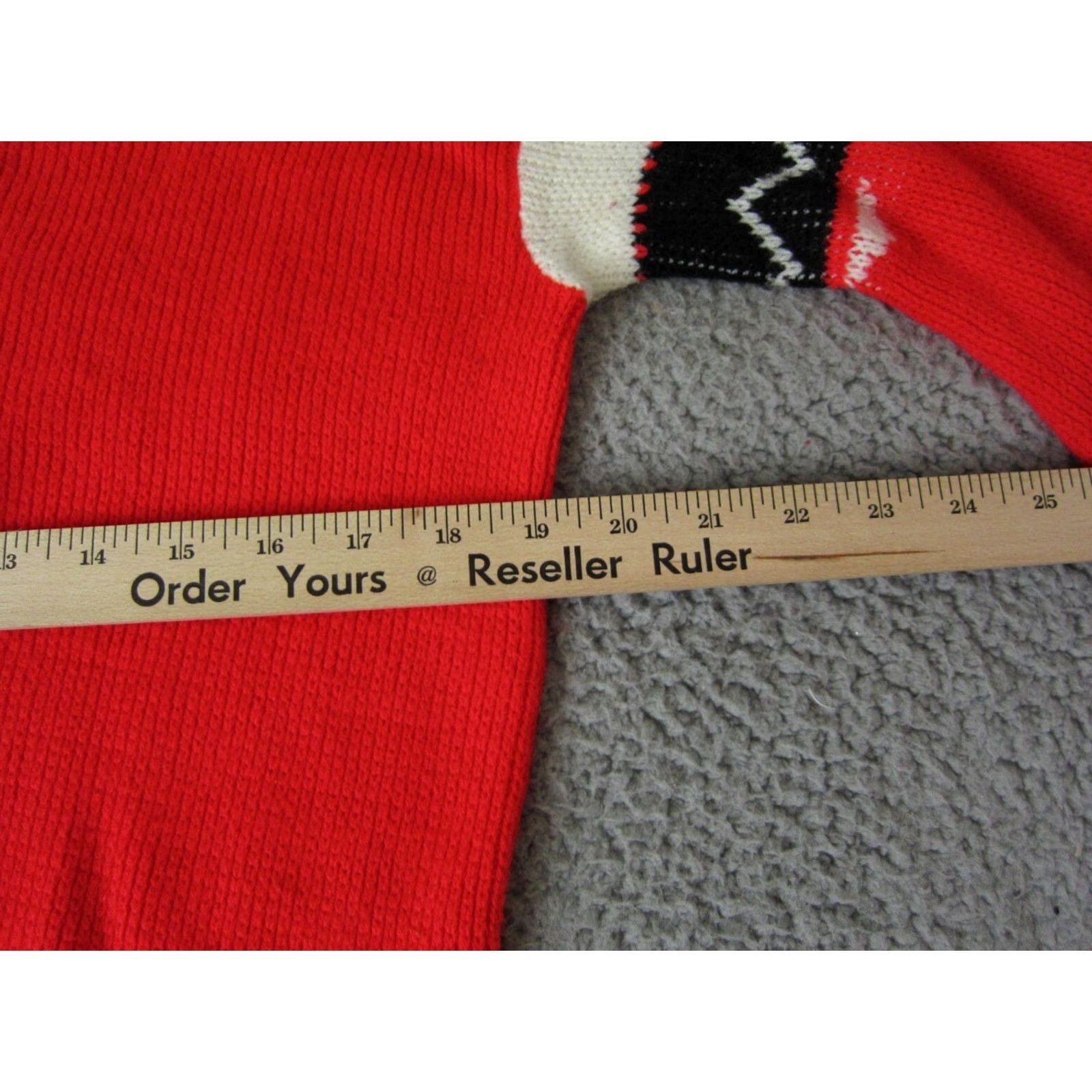 Vintage VINTAGE Sweater Womens M Red Black White Diamond Knit Casual Pullover 80s 90s Womens Size M / US 6-8 / IT 42-44 - 7 Thumbnail
