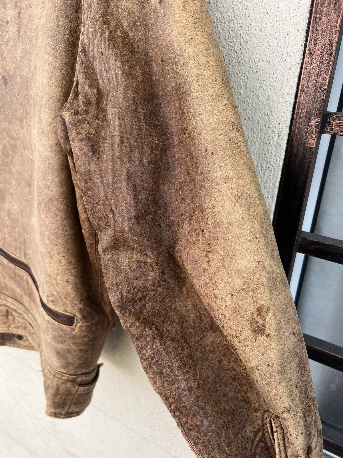 Leather Vintage 80s ixi:z Distress Patina Leather Lined Moto Jacket Size US M / EU 48-50 / 2 - 22 Thumbnail