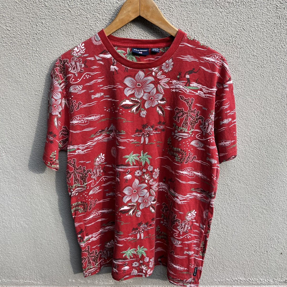 Polo Ralph Lauren Vintage POLO SPORT hawaiian tee Size US M / EU 48-50 / 2 - 2 Thumbnail