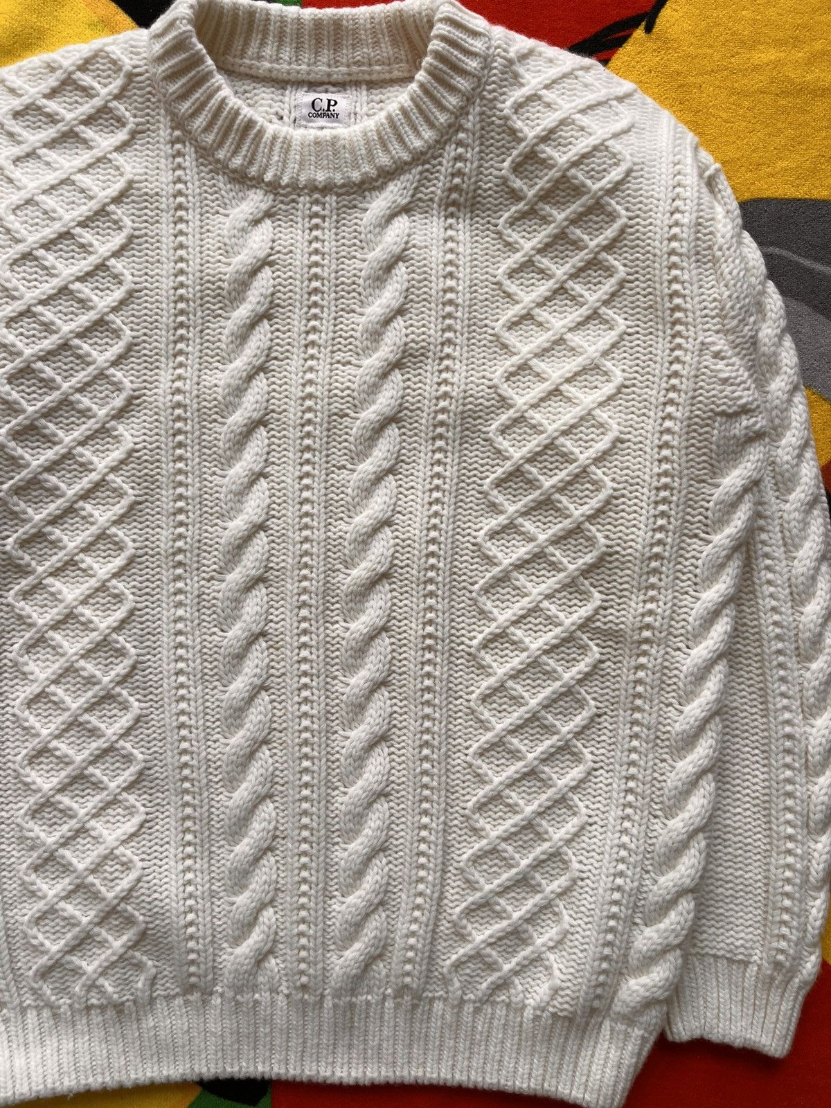 C.P. Company L C.P. Company Cable Knit Sweater Off White pullover jumper Size US L / EU 52-54 / 3 - 15 Thumbnail