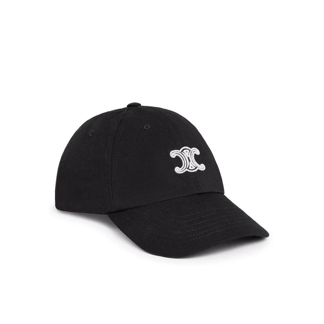 Celine CELINE $590 Vivienne Black/White Triomphe Baseball Cap New & Size ONE SIZE - 2 Thumbnail